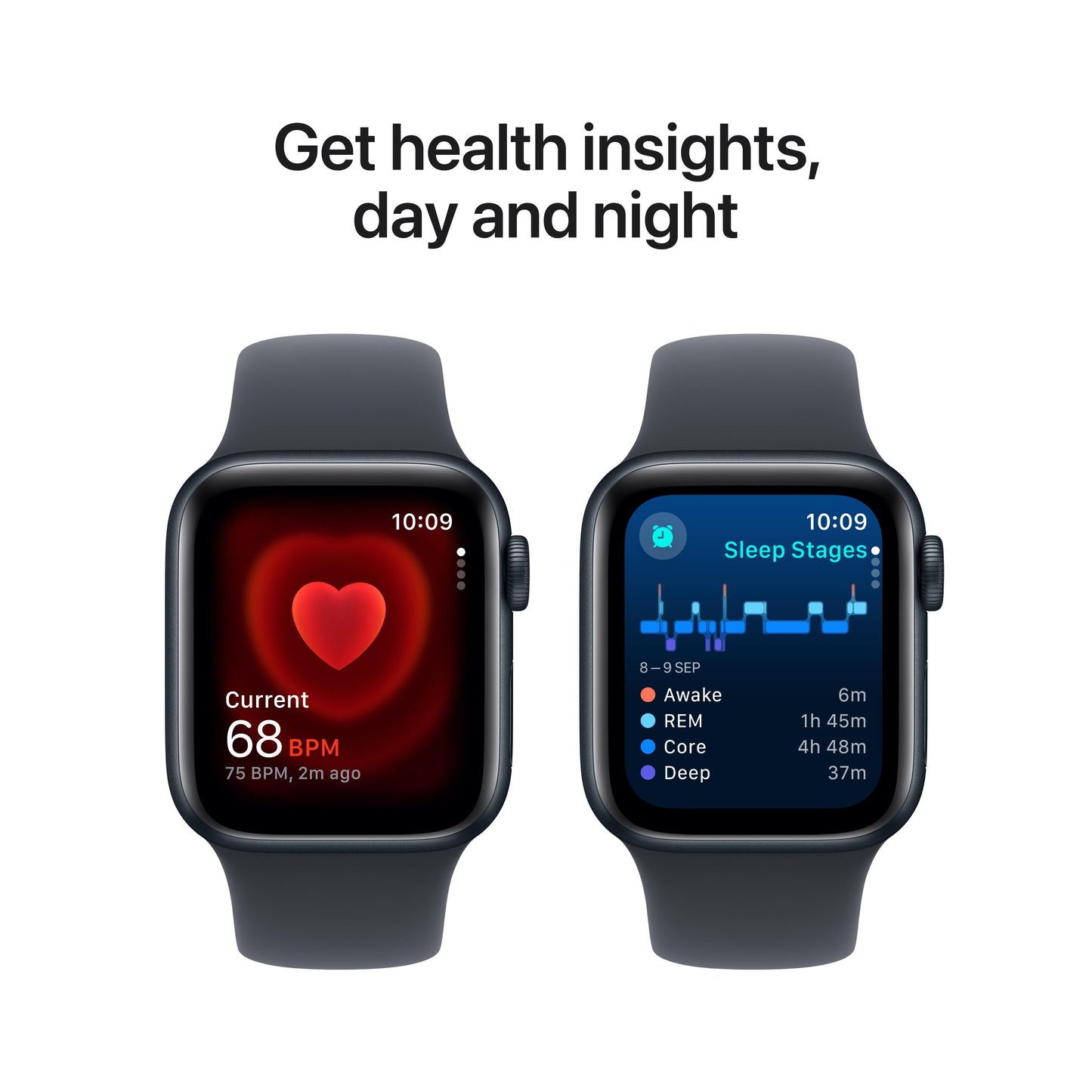 2024 Apple Watch SE GPS 40mm Midnight Aluminium Case with Midnight Sport Band - M/L