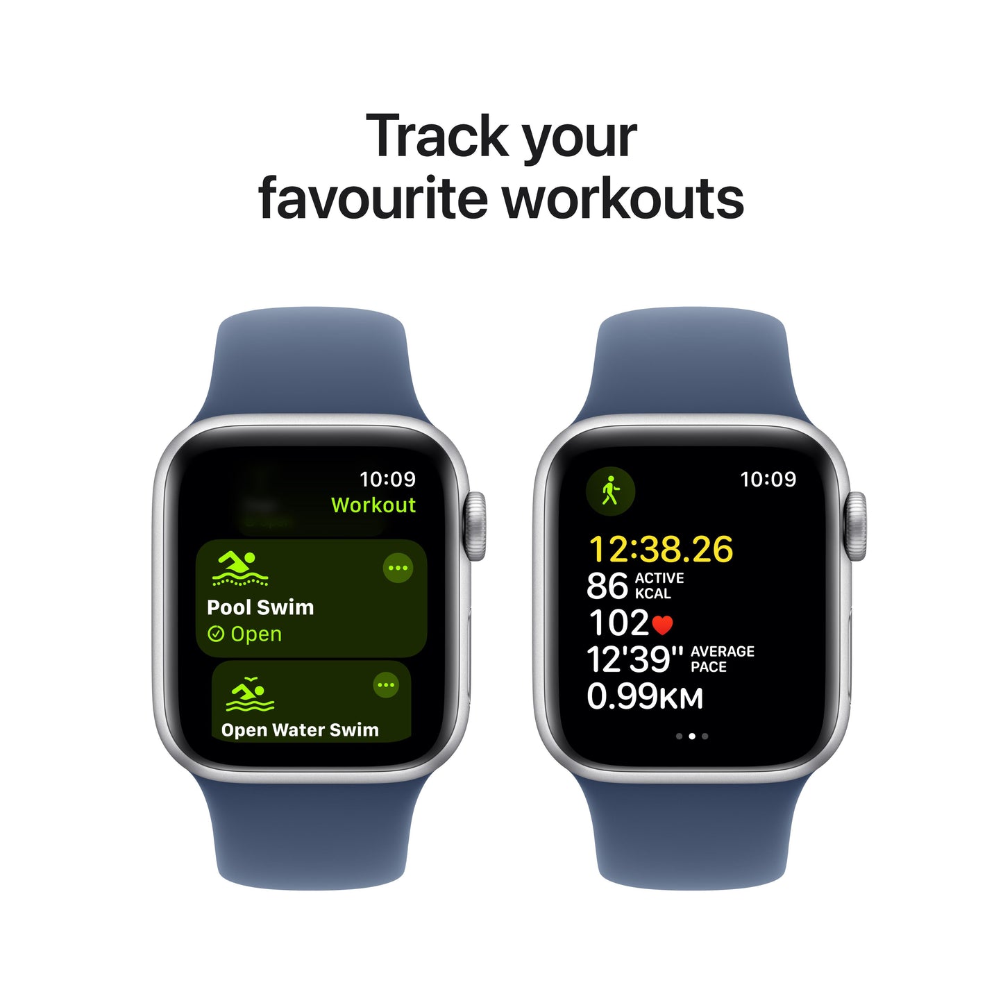 2024 Apple Watch SE GPS 40mm Silver Aluminium Case with Denim Sport Band - M/L
