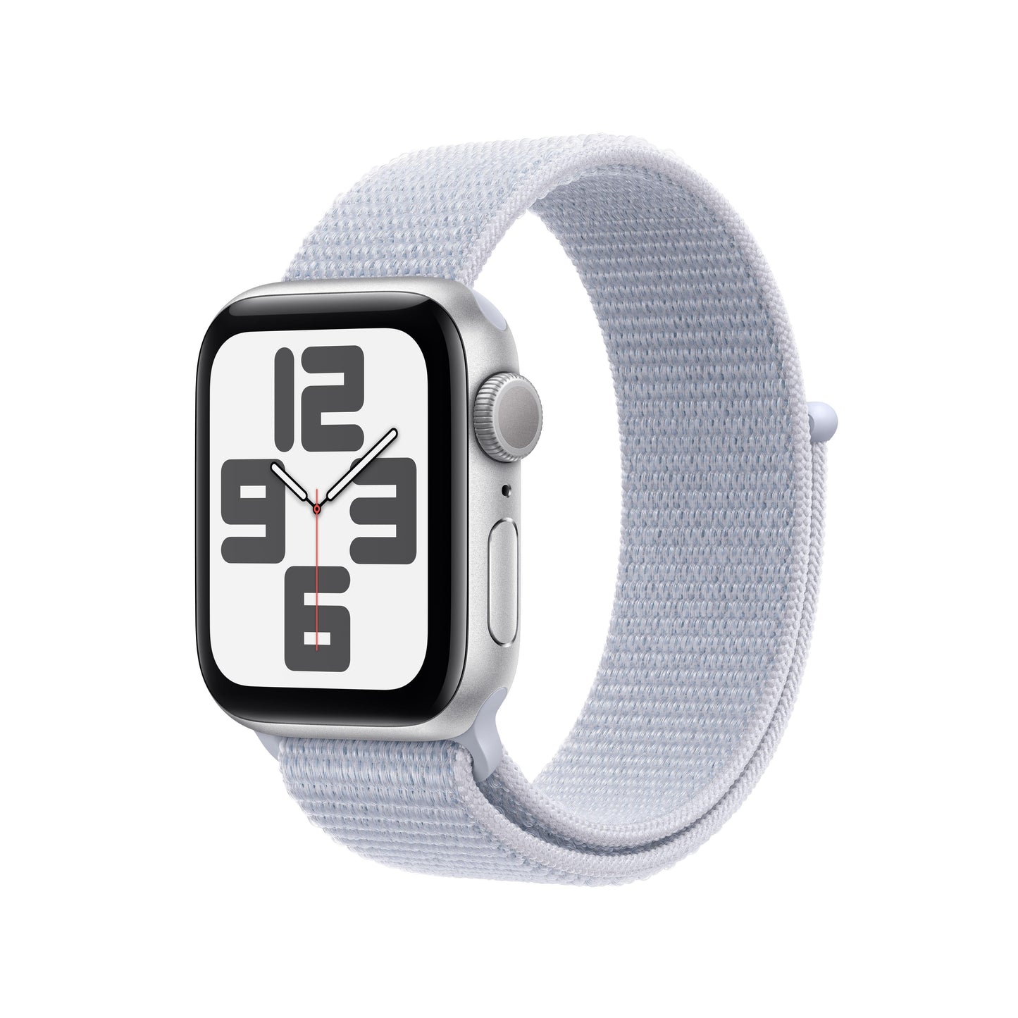 2024 Apple Watch SE GPS 40mm Silver Aluminium Case with Blue Cloud Sport Loop - One Size