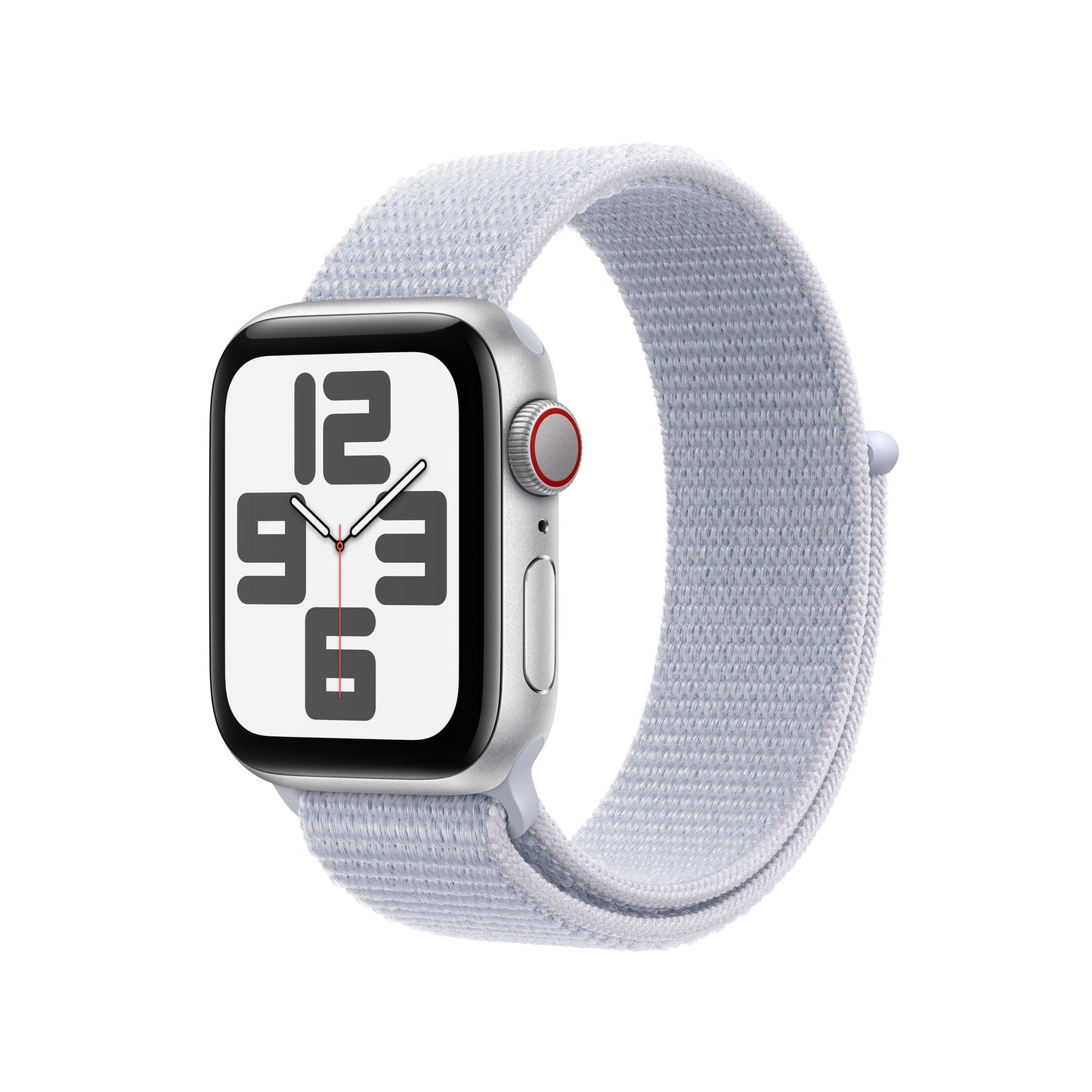 2024 Apple Watch SE GPS + Cellular 40mm Silver Aluminium Case with Blue Cloud Sport Loop