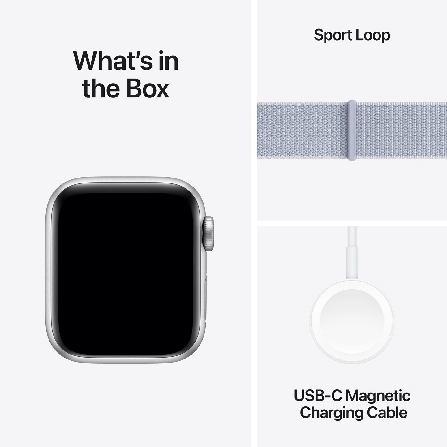 2024 Apple Watch SE GPS + Cellular 40mm Silver Aluminium Case with Blue Cloud Sport Loop