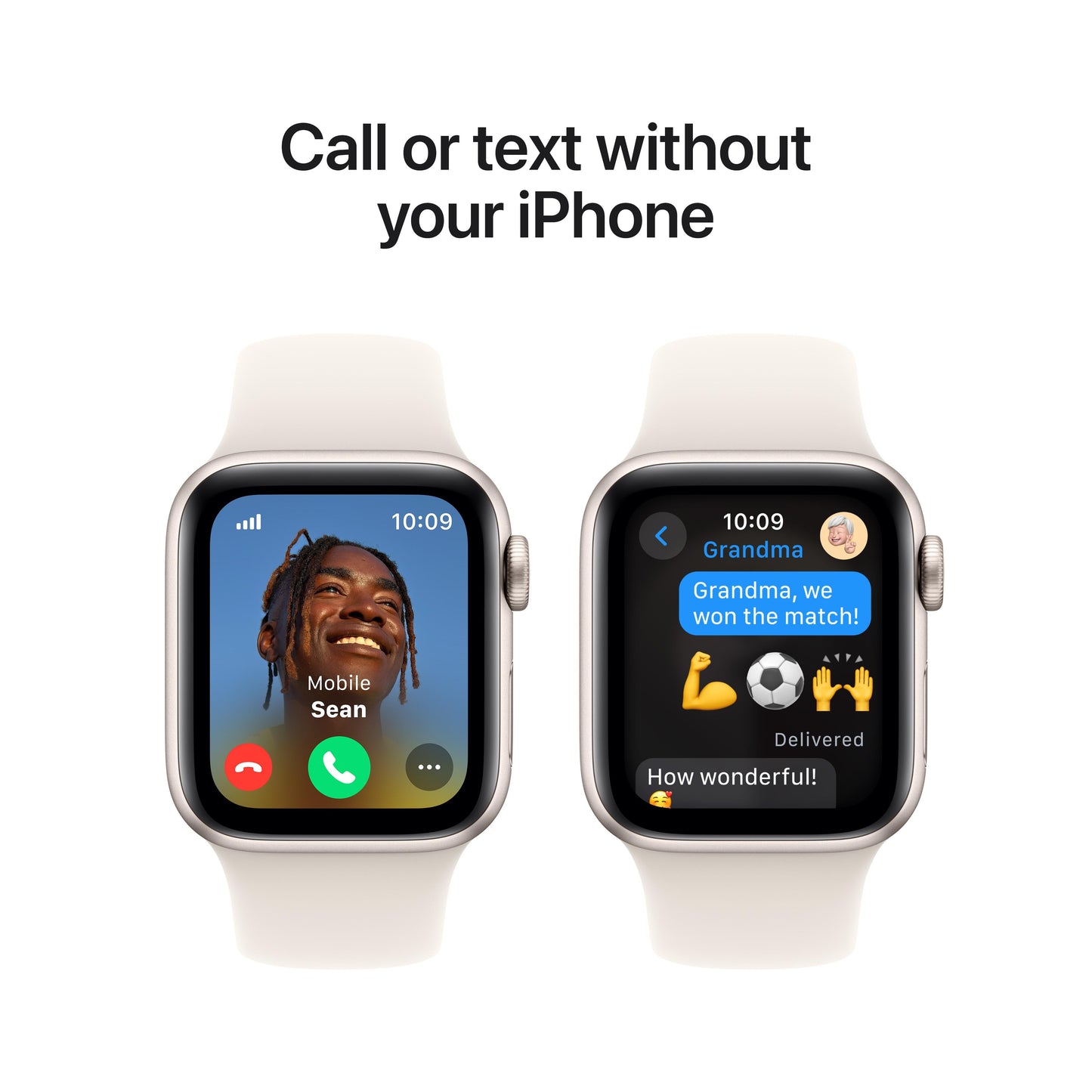 2024 Apple Watch SE GPS + Cellular 40mm Starlight Aluminium Case with Starlight Sport Band - S/M