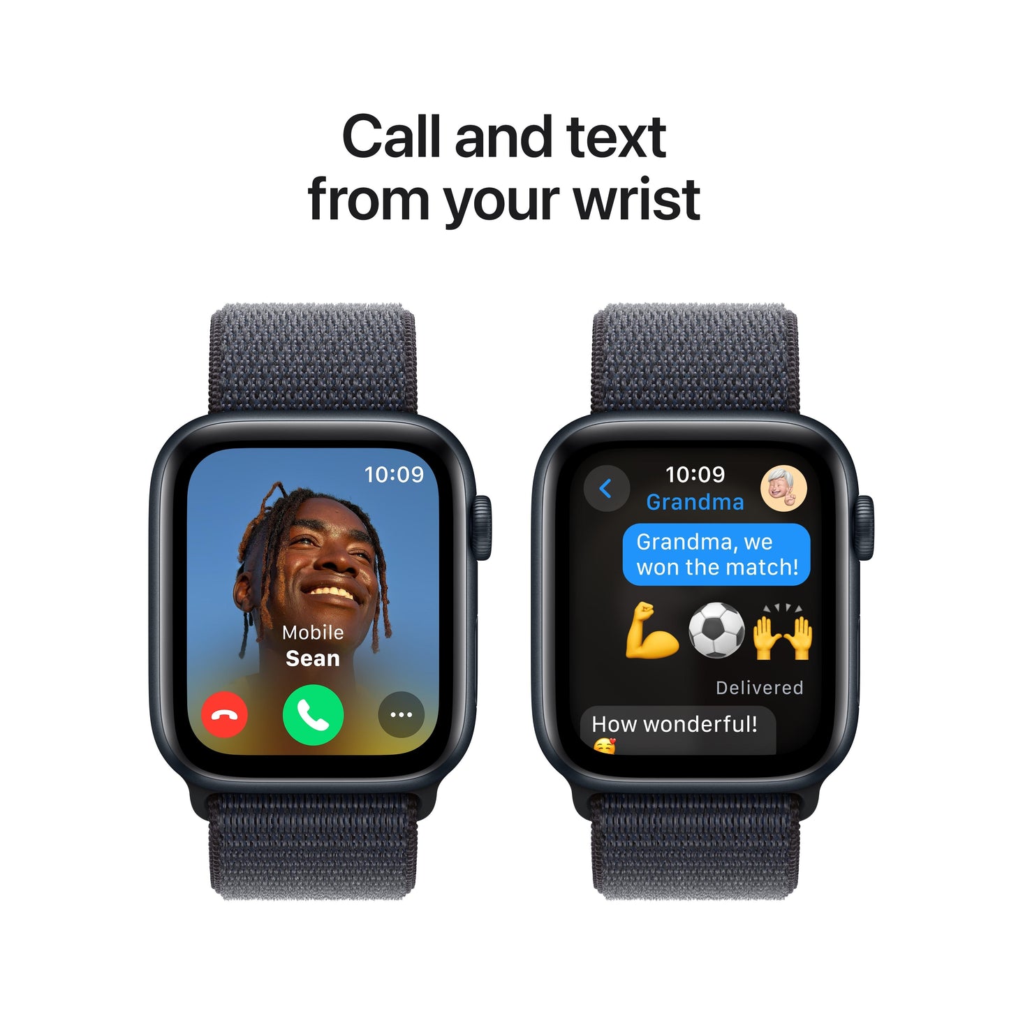 2024 Apple Watch SE GPS 44mm Midnight Aluminium Case with Ink Sport Loop