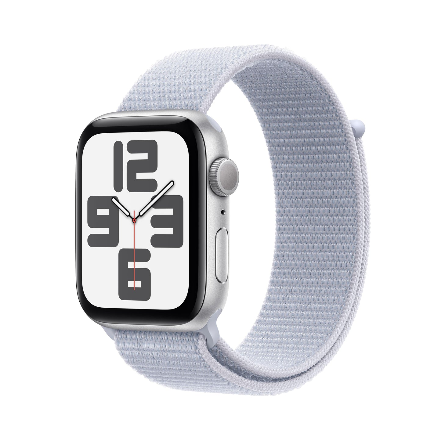 2024 Apple Watch SE GPS 44mm Silver Aluminium Case with Blue Cloud Sport Loop