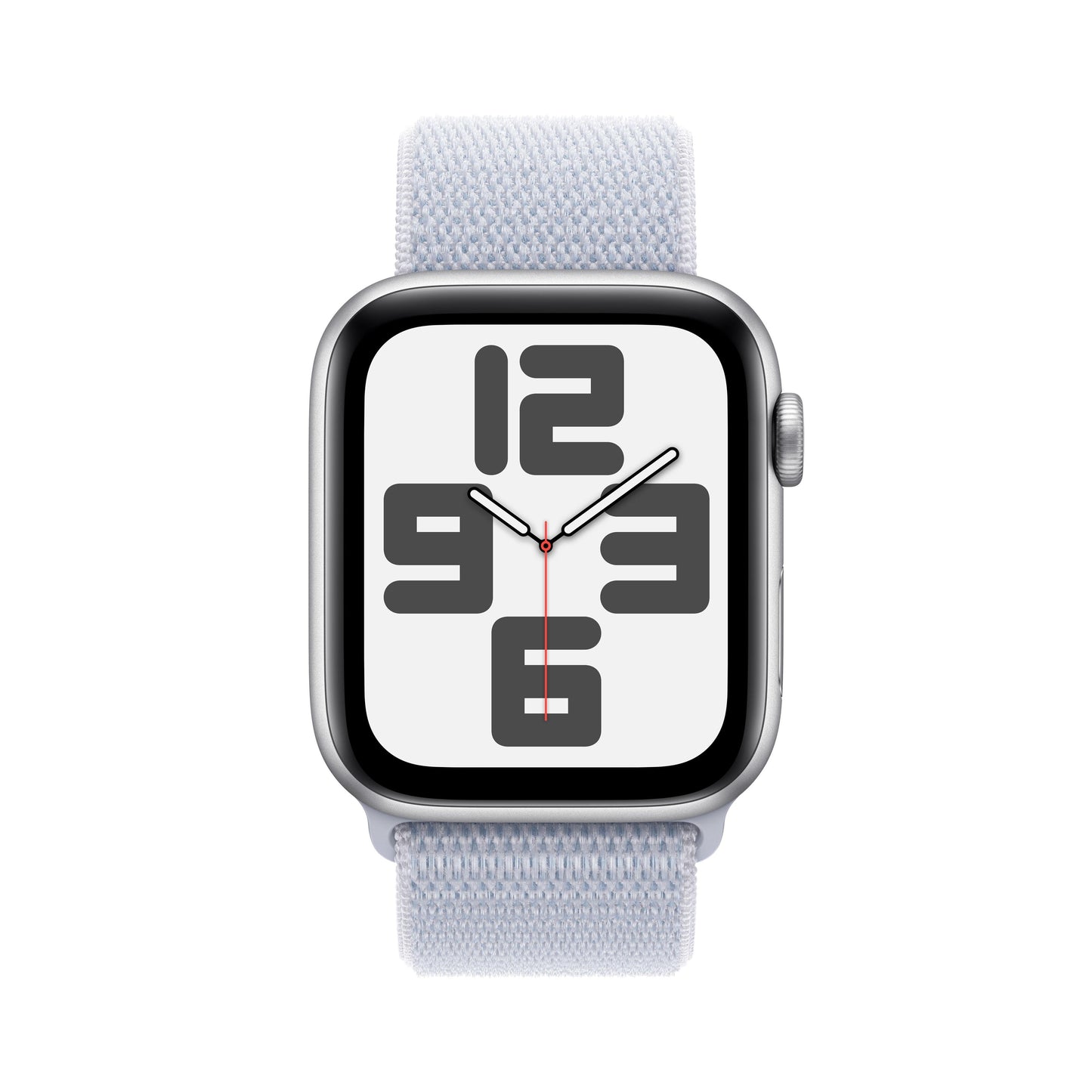 2024 Apple Watch SE GPS 44mm Silver Aluminium Case with Blue Cloud Sport Loop