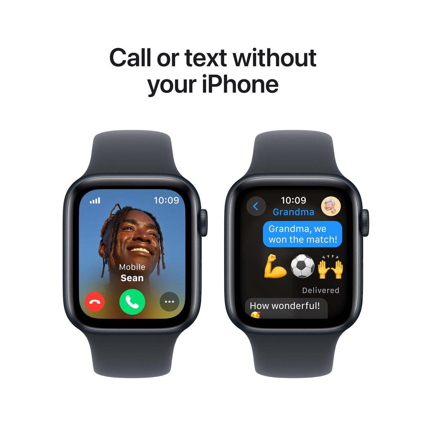 2024 Apple Watch SE GPS + Cellular 44mm Midnight Aluminium Case with Midnight Sport Band - S/M