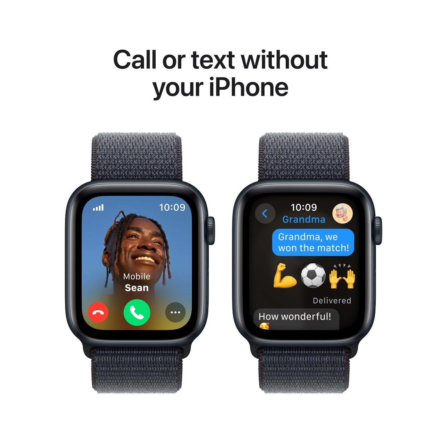 2024 Apple Watch SE GPS + Cellular 44mm Midnight Aluminium Case with Ink Sport Loop