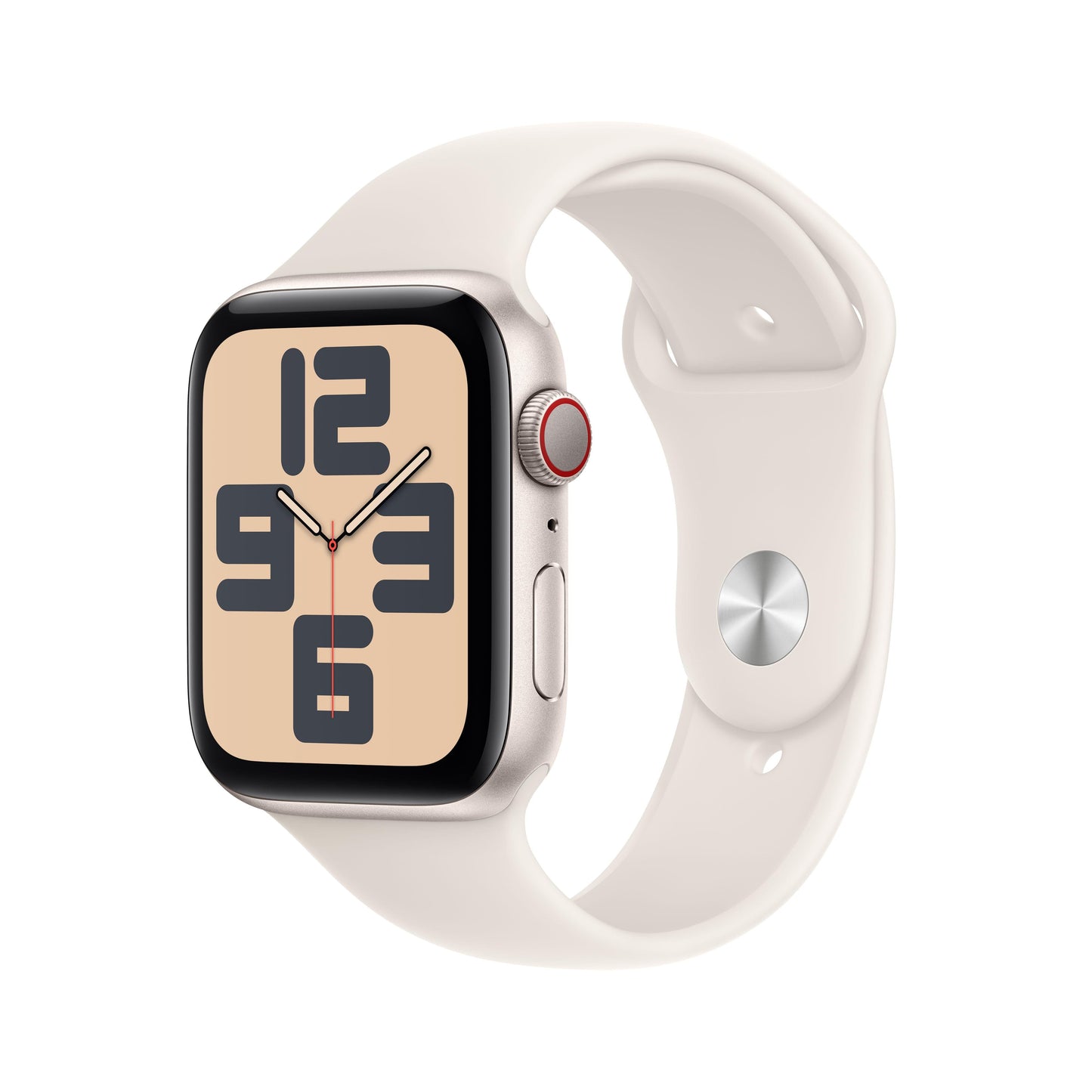 2024 Apple Watch SE GPS + Cellular 44mm Starlight Aluminium Case with Starlight Sport Band - S/M