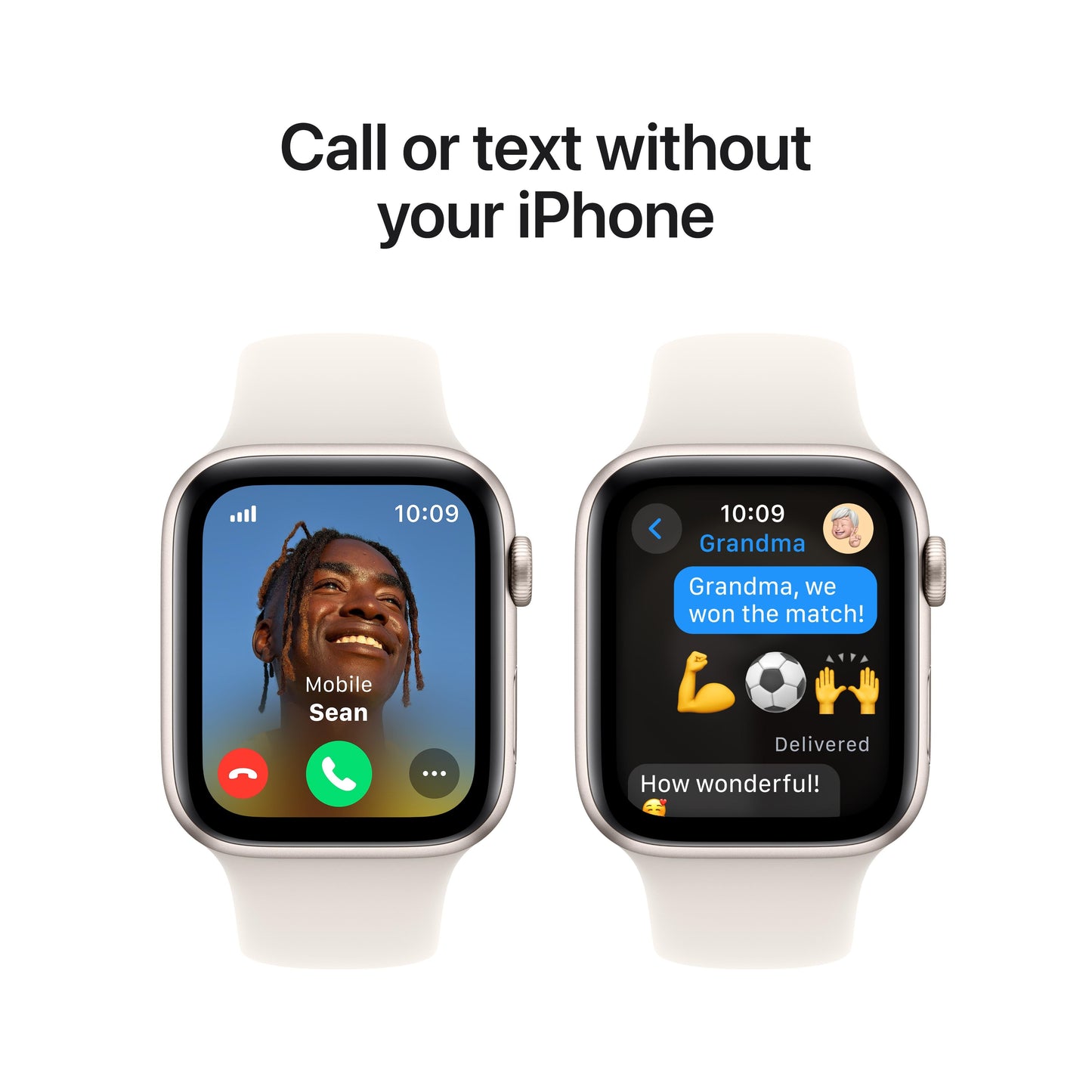 2024 Apple Watch SE GPS + Cellular 44mm Starlight Aluminium Case with Starlight Sport Band - S/M