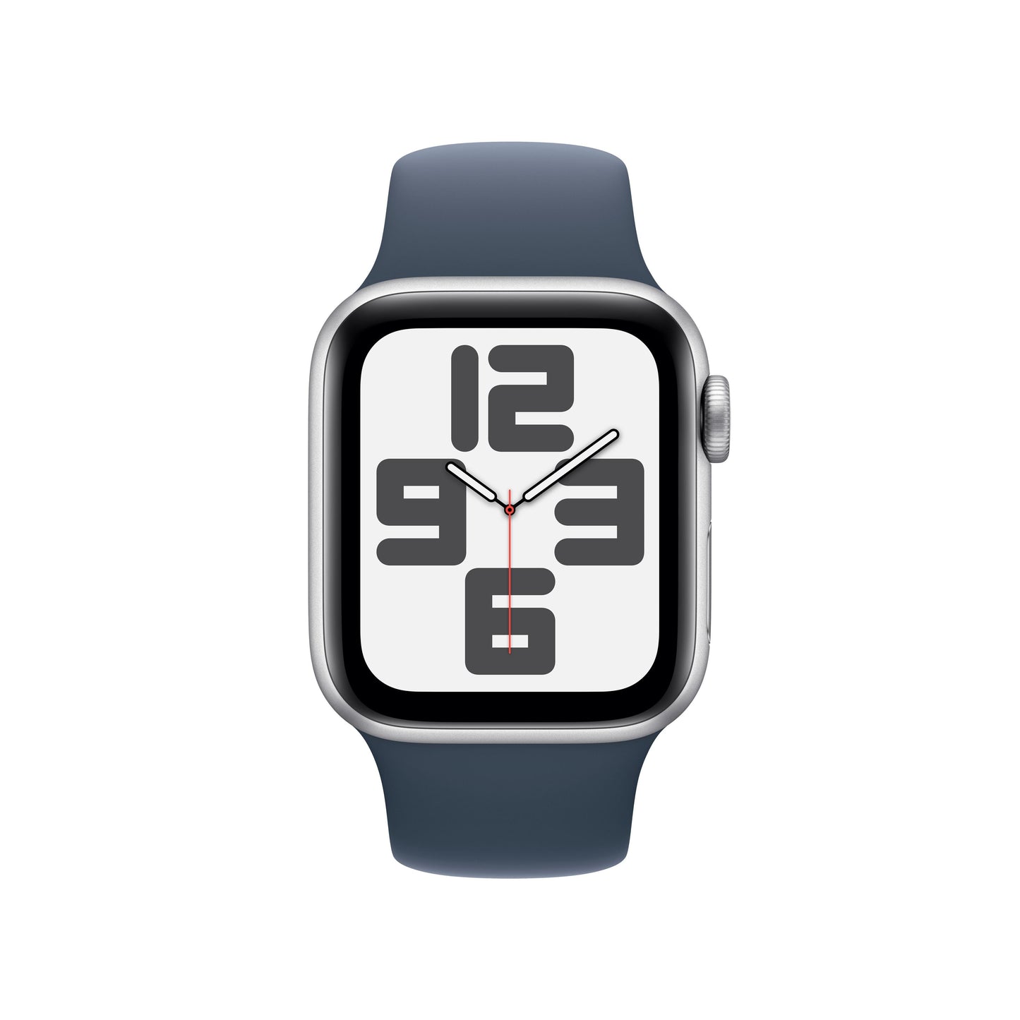 2023 Apple Watch SE GPS + Cellular 40mm Silver Aluminium Case with Storm Blue Sport Band - S/M