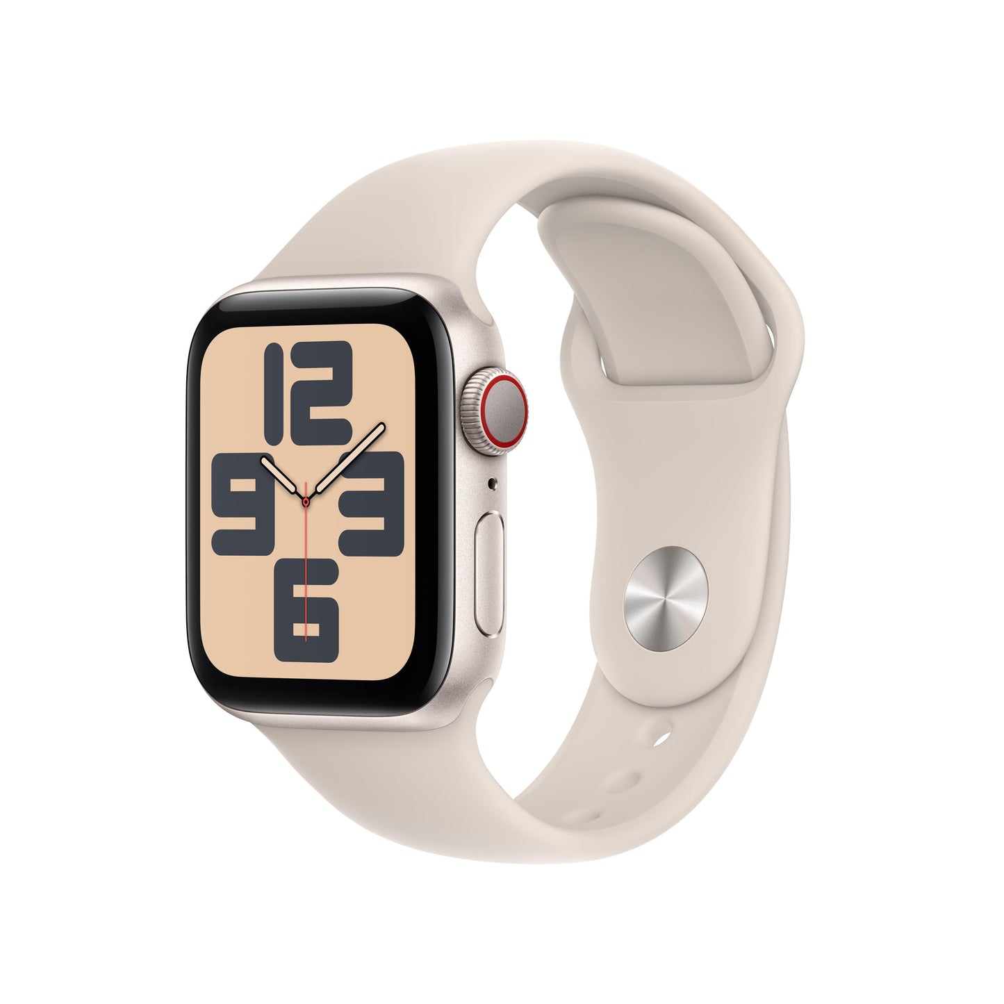 2023 Apple Watch SE GPS + Cellular 40mm Starlight Aluminium Case with Starlight Sport Band - S/M