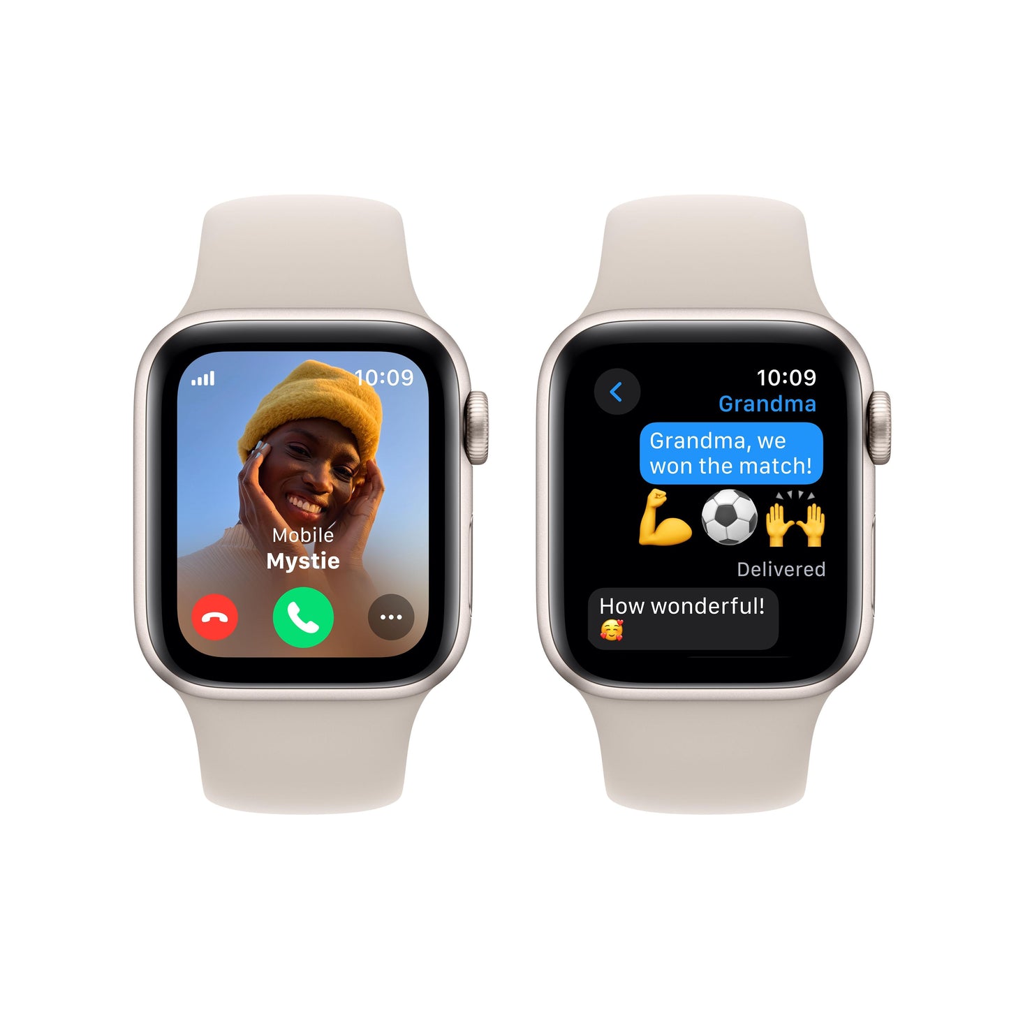 2023 Apple Watch SE GPS + Cellular 40mm Starlight Aluminium Case with Starlight Sport Band - M/L