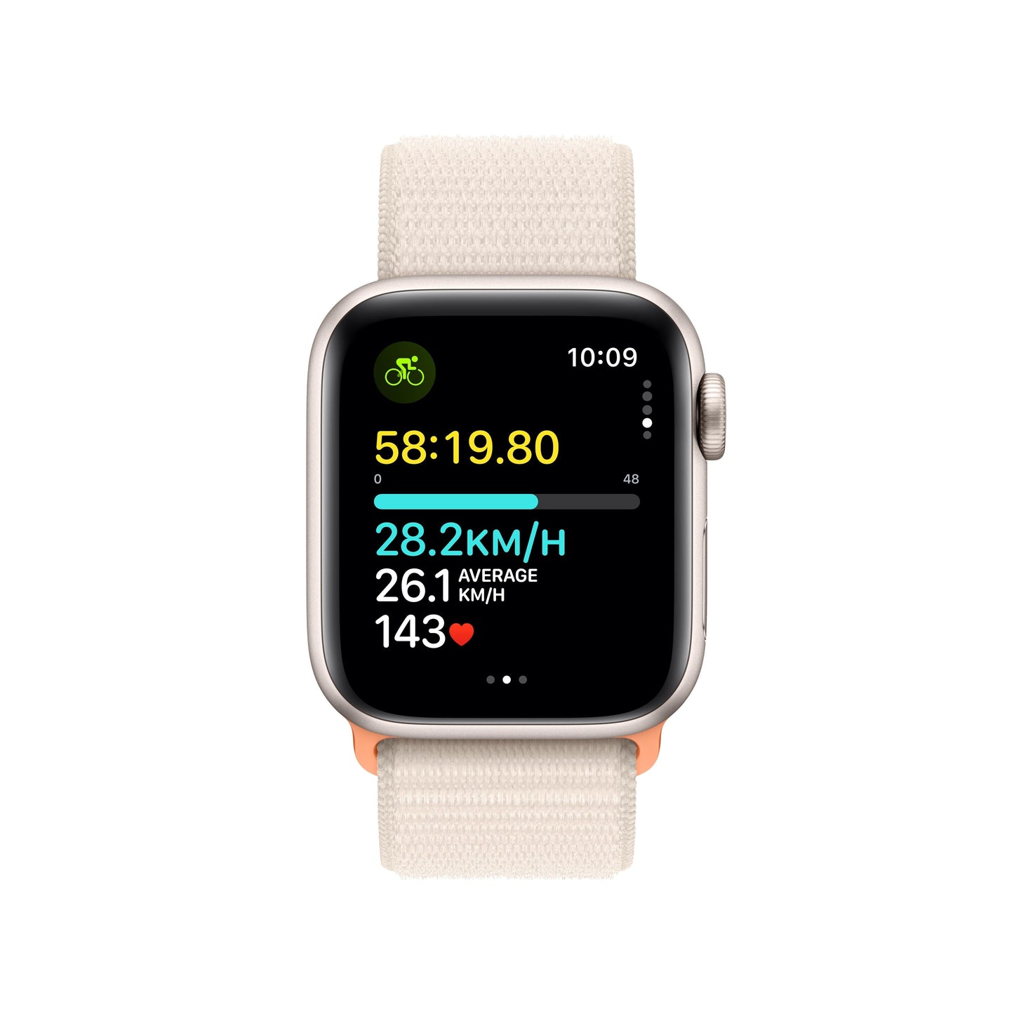 2023 Apple Watch SE GPS + Cellular 40mm Starlight Aluminium Case with Starlight Sport Loop