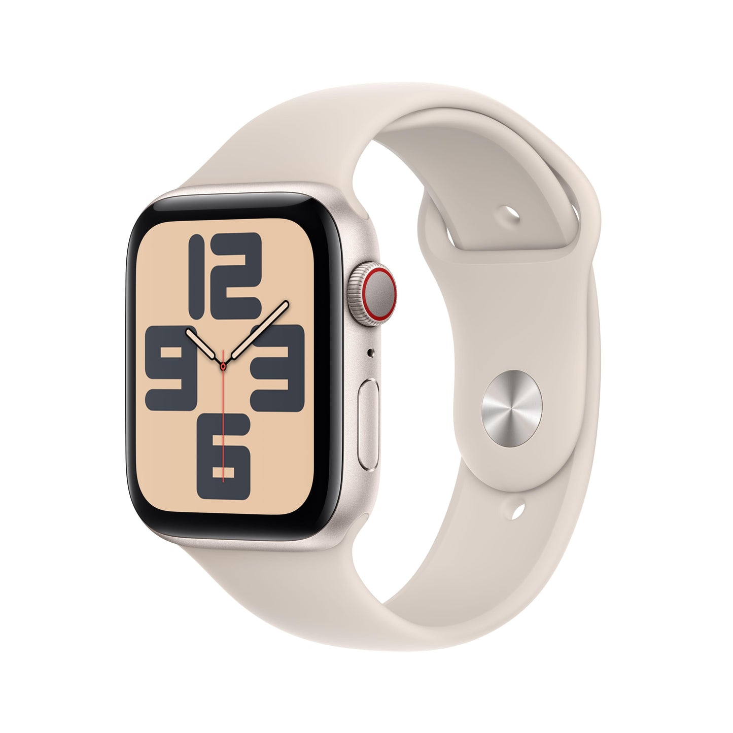 2023 Apple Watch SE GPS + Cellular 44mm Starlight Aluminium Case with Starlight Sport Band - S/M