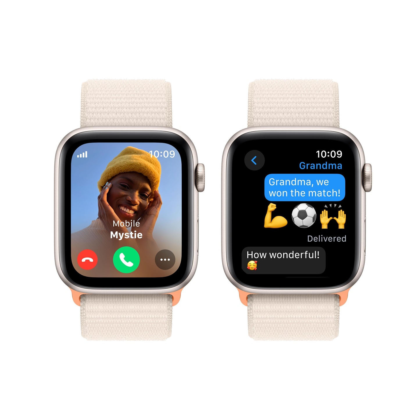 2023 Apple Watch SE GPS + Cellular 44mm Starlight Aluminium Case with Starlight Sport Loop