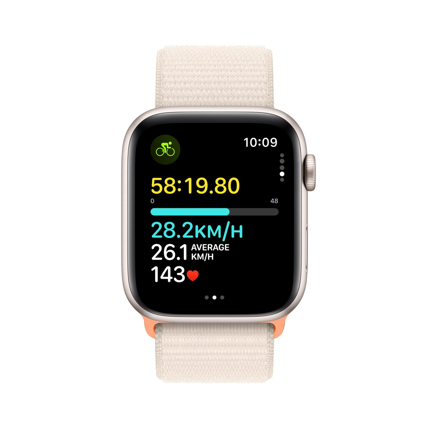 2023 Apple Watch SE GPS + Cellular 44mm Starlight Aluminium Case with Starlight Sport Loop