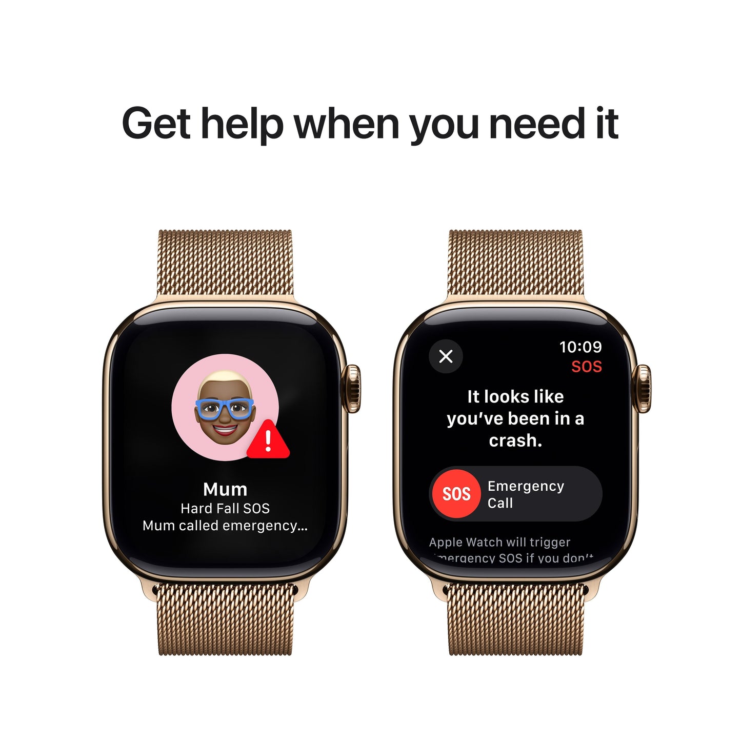 Apple Watch Series 10 GPS + Cellular 42mm Gold Titanium Case with Gold Milanese Loop