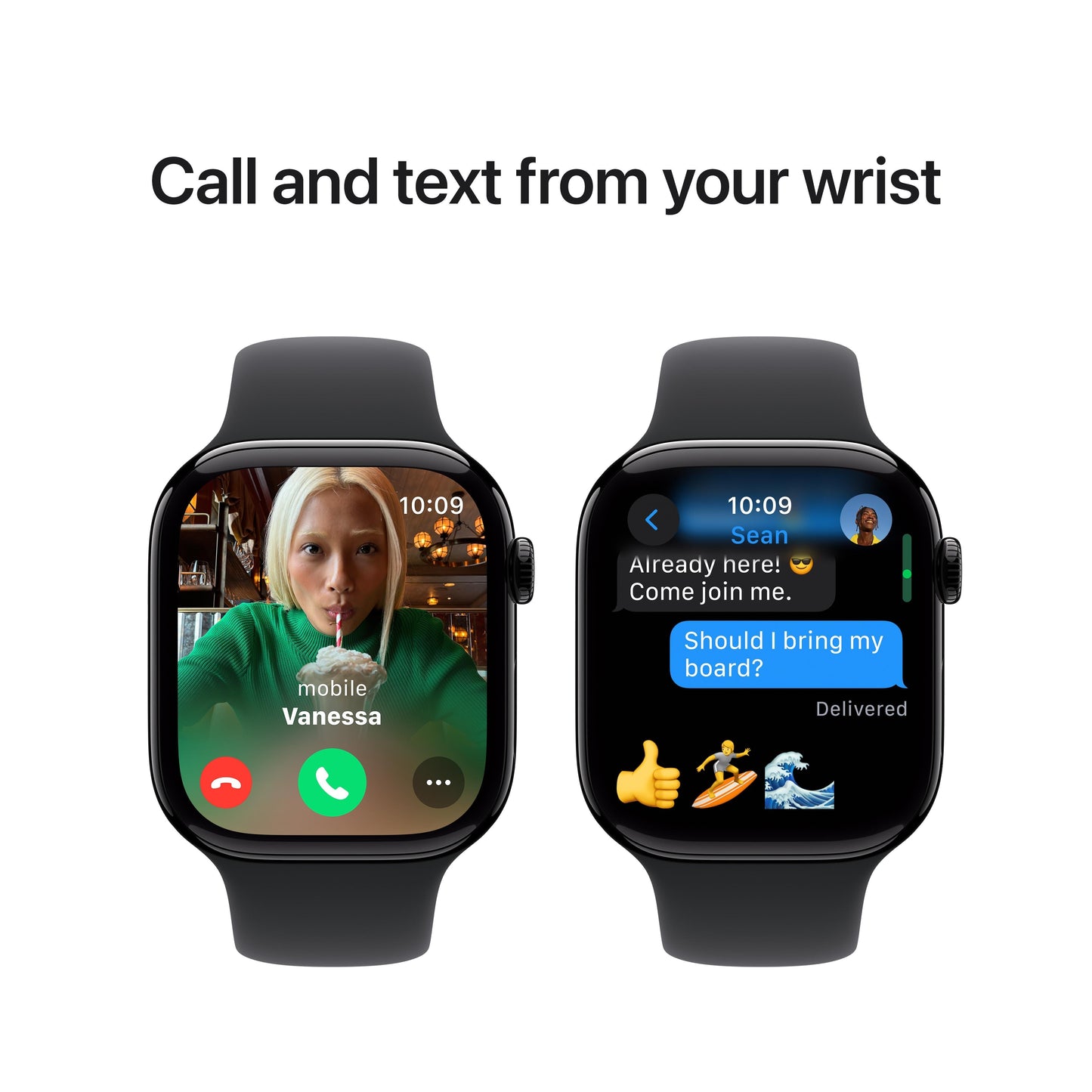 Apple Watch Series 10 GPS 46mm Jet Black Aluminium Case with Black Sport Band - S/M