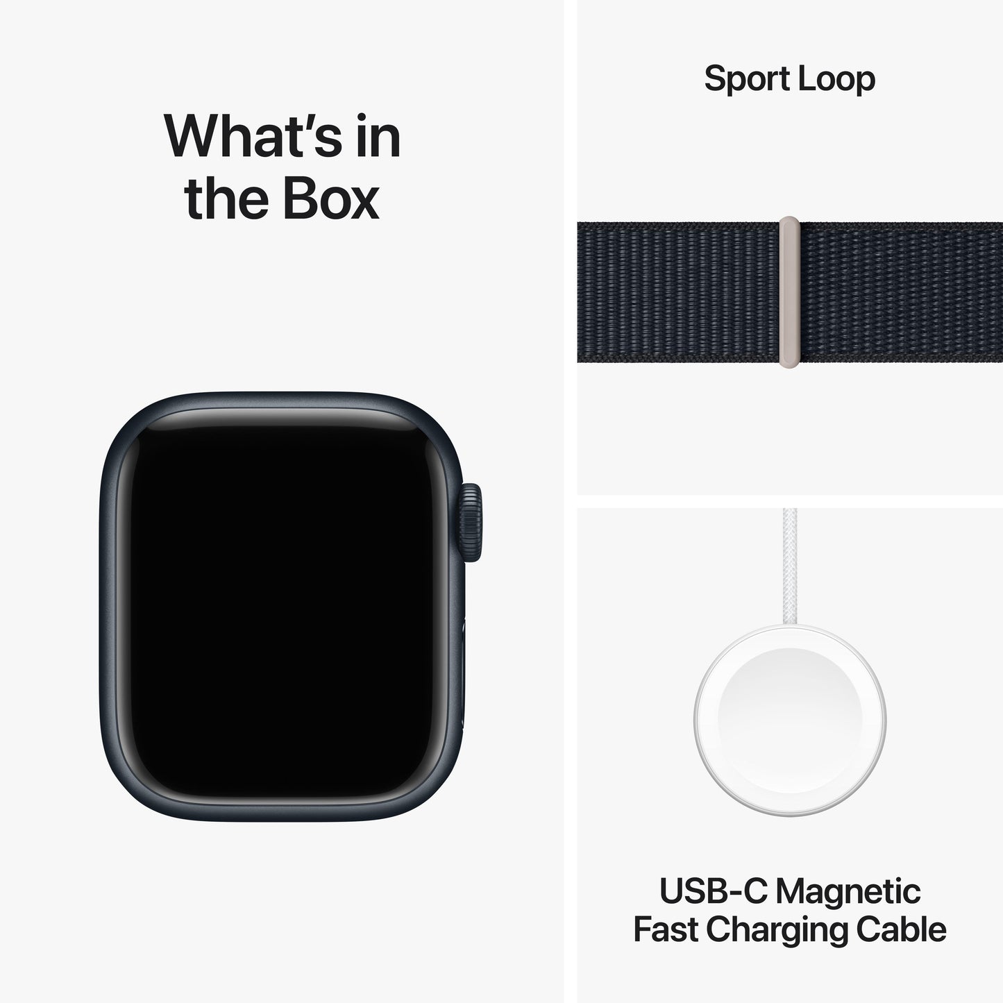 Apple Watch Series 9 GPS 41mm Midnight Aluminium Case with Midnight Sport Loop