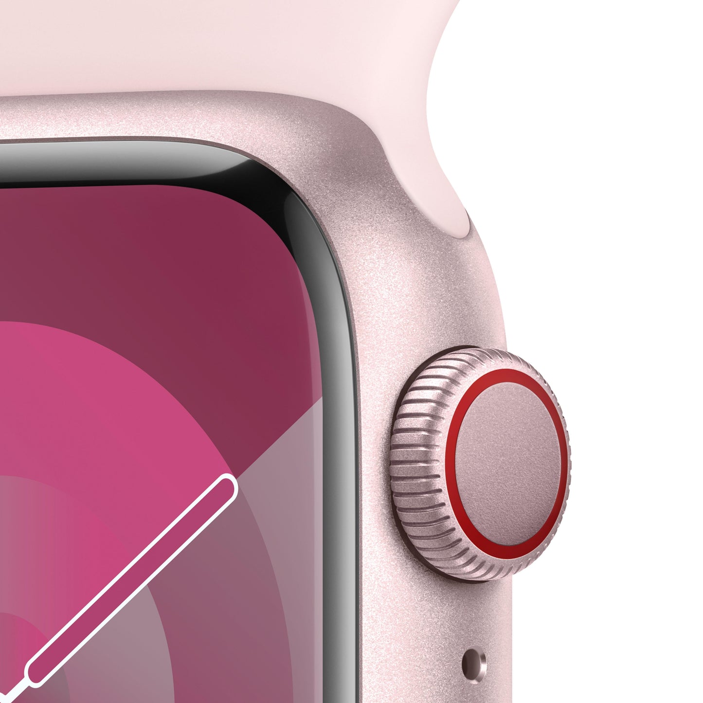 Apple Watch Series 9 GPS + Cellular 41mm Pink Aluminium Case with Light Pink Sport Band - M/L