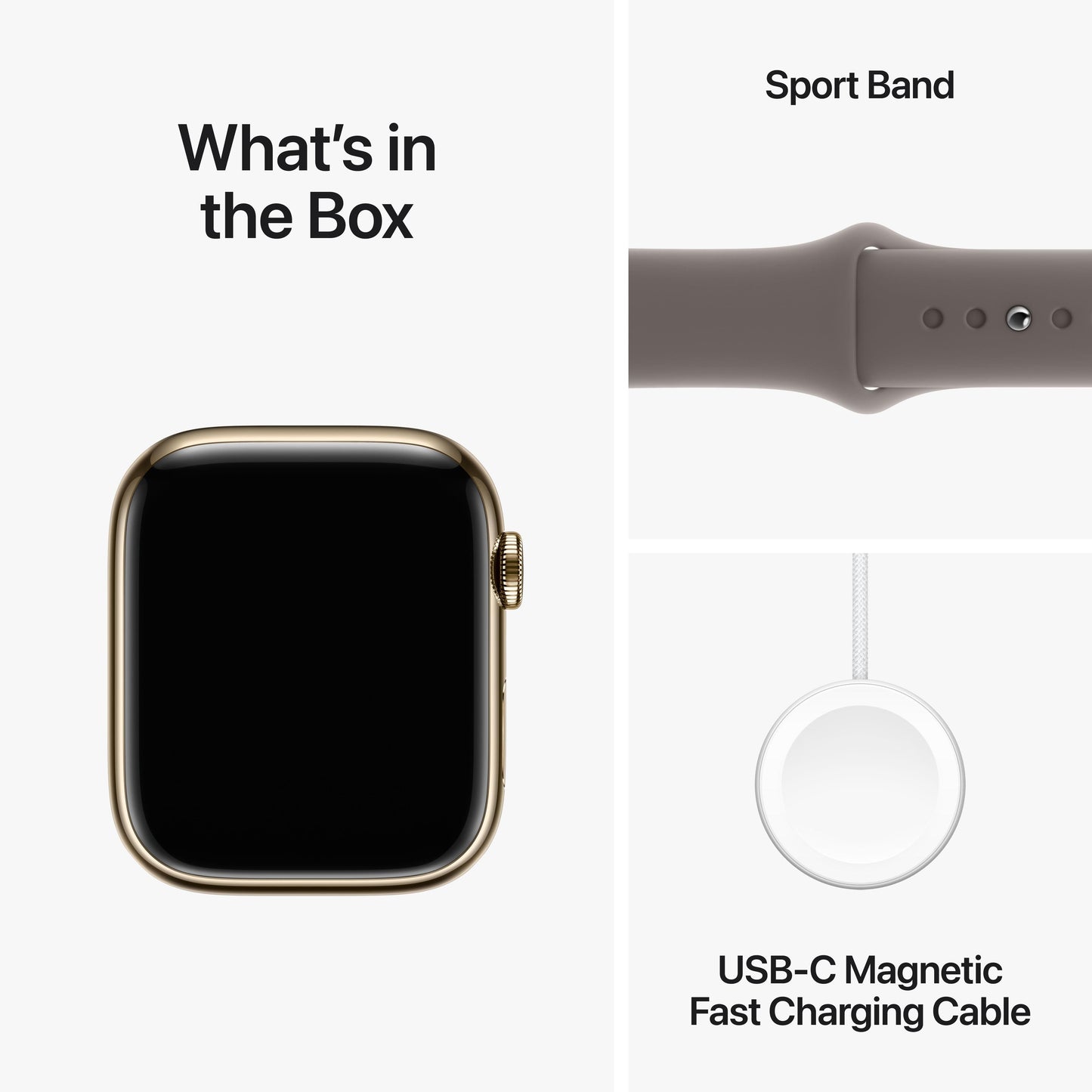 Apple Watch Series 9 GPS + Cellular 45mm Gold Stainless Steel Case with Clay Sport Band - S/M