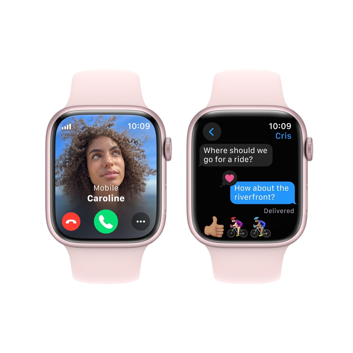 Apple Watch Series 9 GPS + Cellular 45mm Pink Aluminium Case with Light Pink Sport Band - M/L
