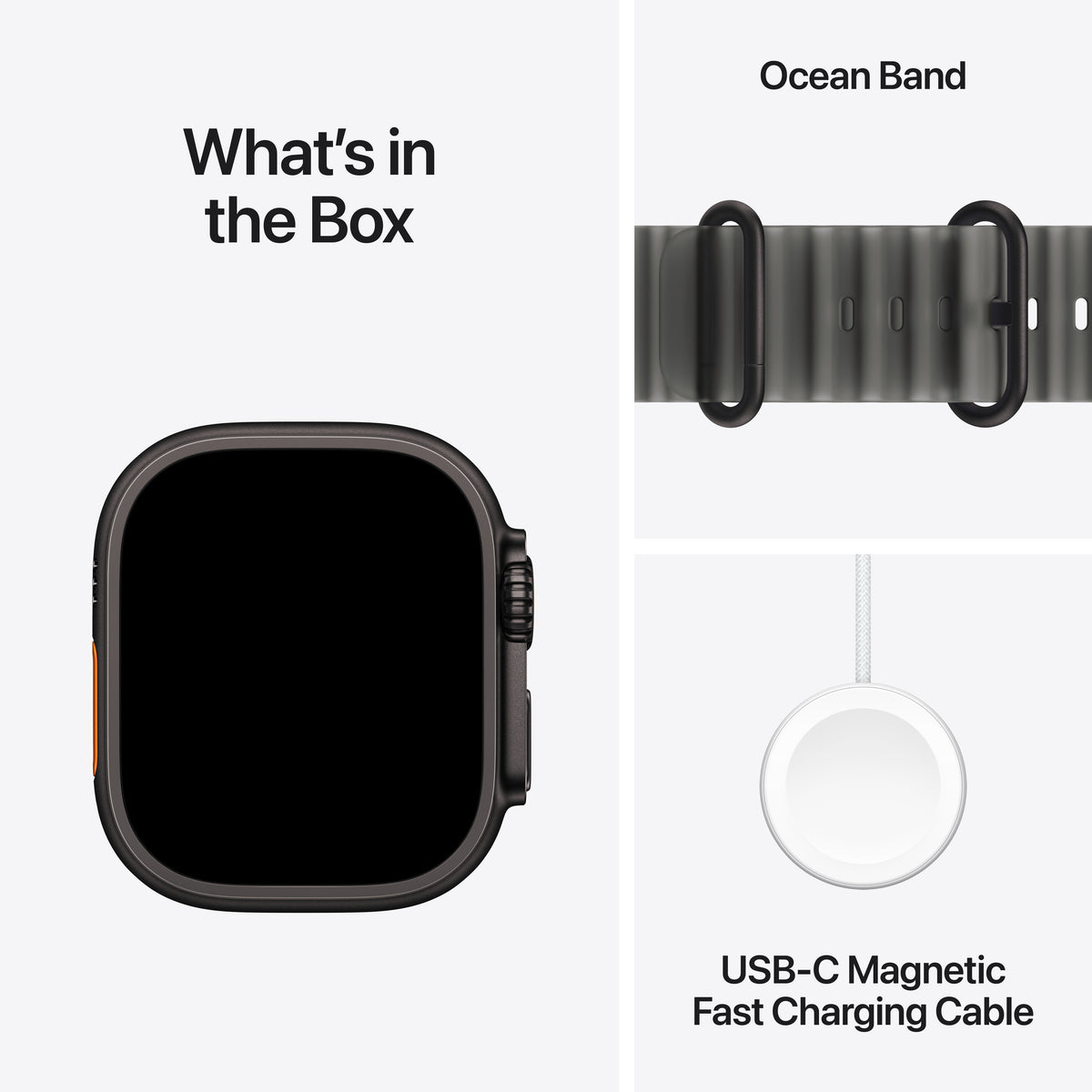 Apple Watch Ultra 4 GPS + Cellular 49mm Black Titanium Case with Translucent Black Ocean Band