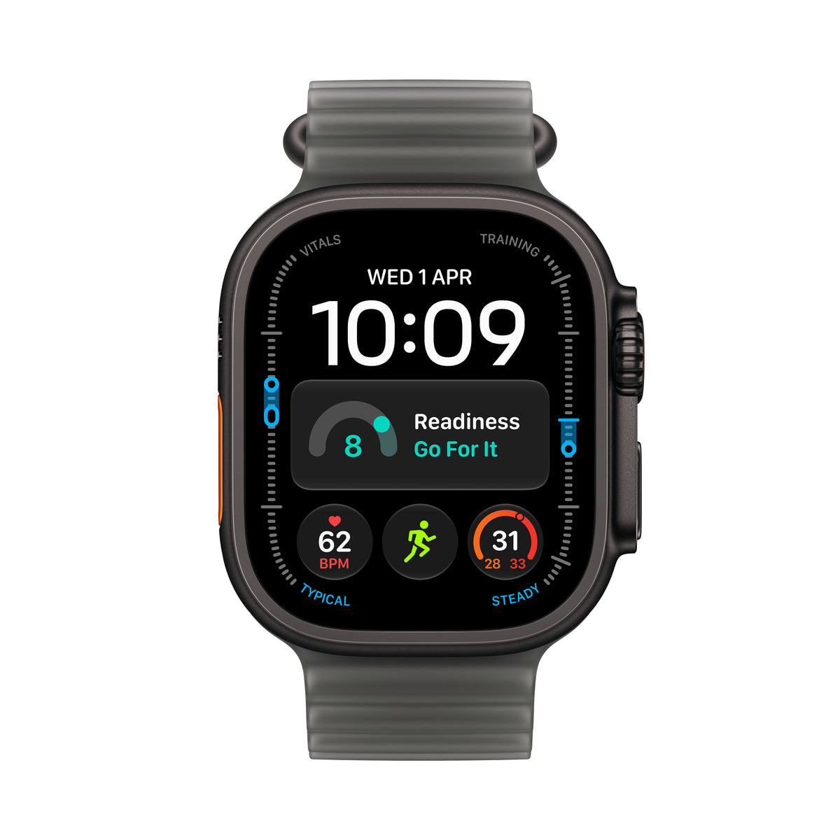 Apple Watch Ultra 4 GPS + Cellular 49mm Black Titanium Case with Translucent Black Ocean Band