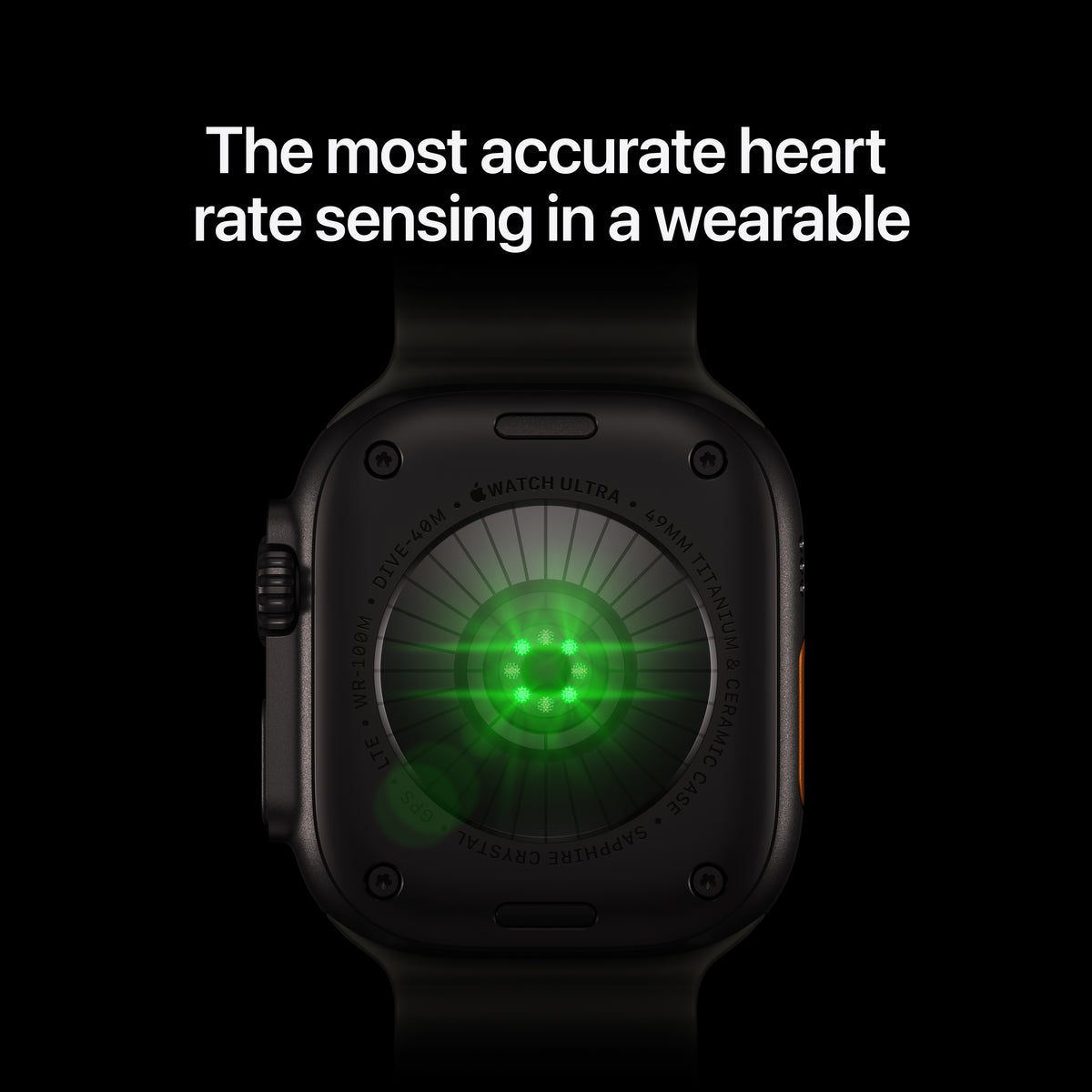 Apple Watch Ultra 4 GPS + Cellular 49mm Black Titanium Case with Translucent Black Ocean Band