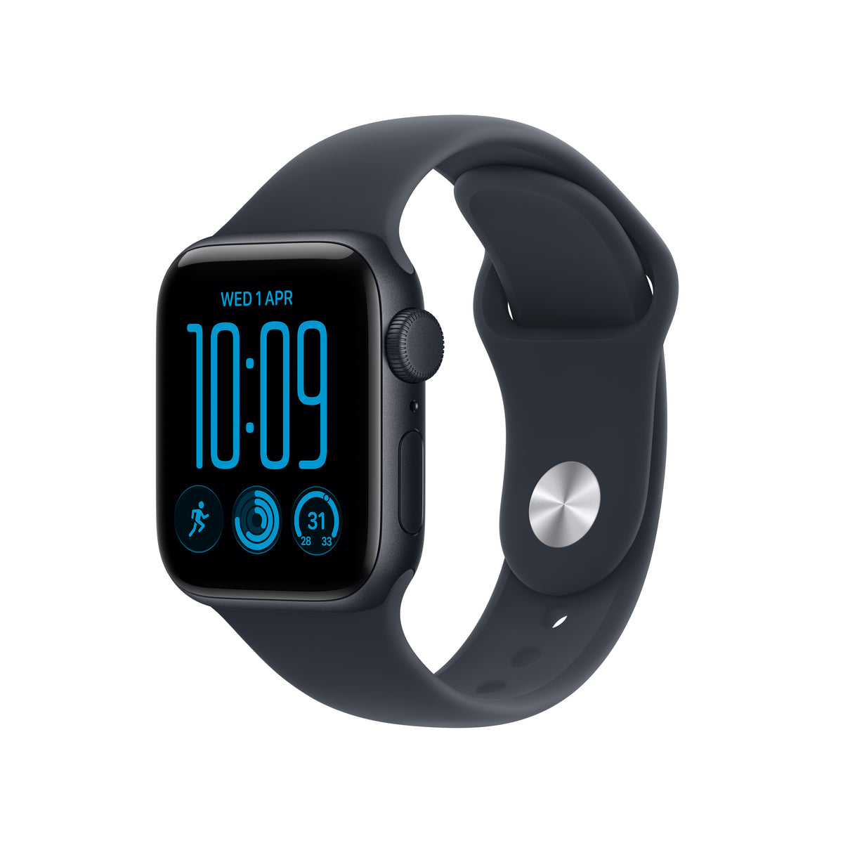 Apple Watch SE 3 GPS 40mm Midnight Aluminium Case with Navy Blue Sport Band - M/L