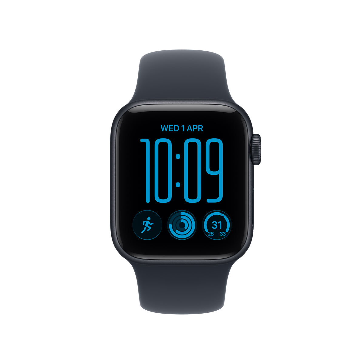 Apple Watch SE 3 GPS 40mm Midnight Aluminium Case with Navy Blue Sport Band - S/M