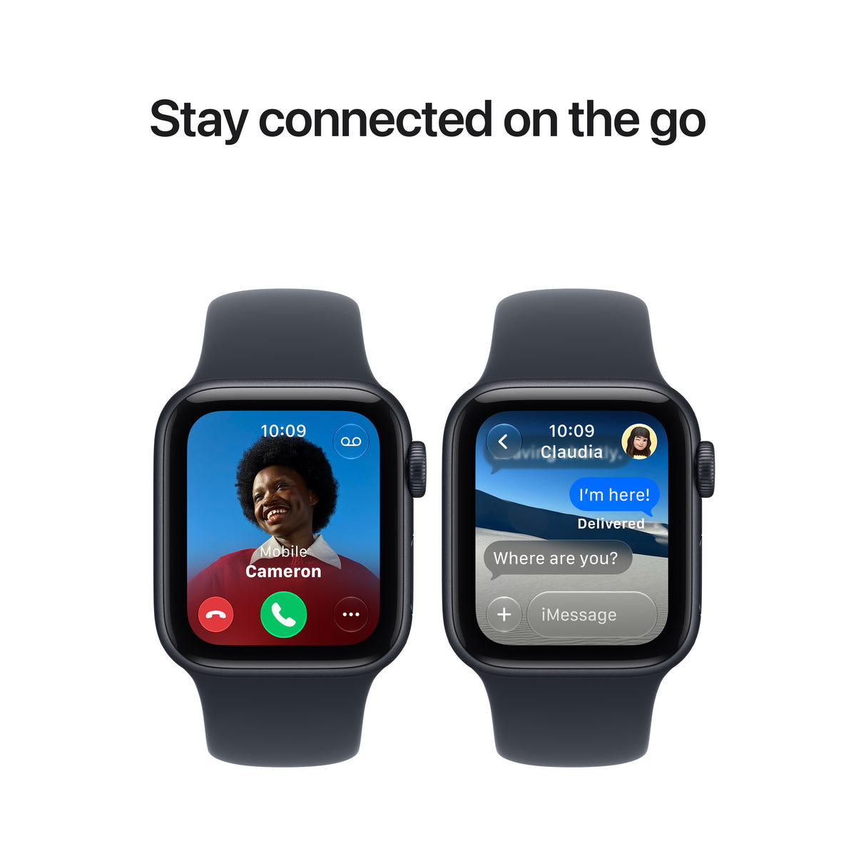 Apple Watch SE 3 GPS 40mm Midnight Aluminium Case with Navy Blue Sport Band - M/L