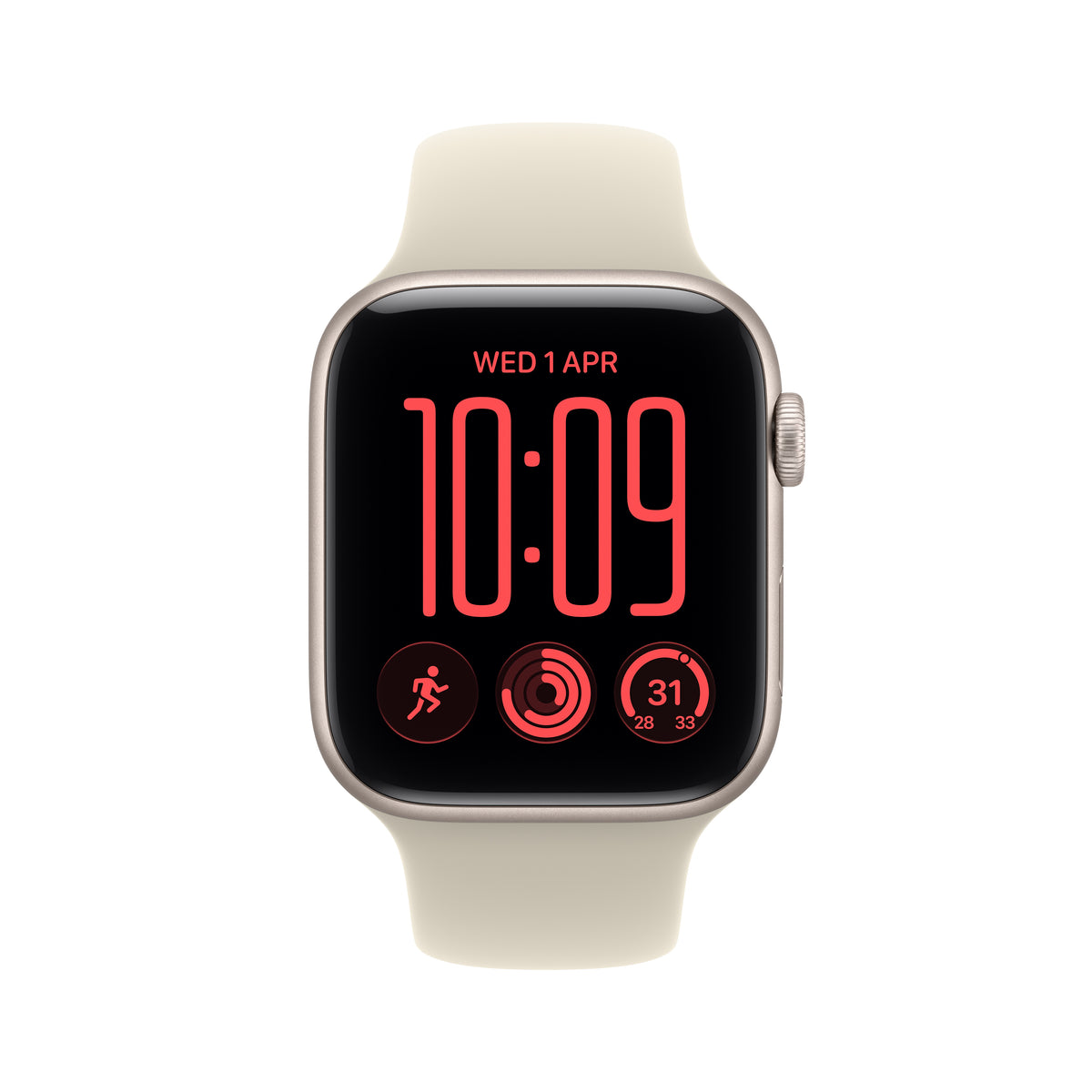 Apple Watch SE 3 GPS 40mm Starlight Aluminium Case with Sand Sport Band - M/L