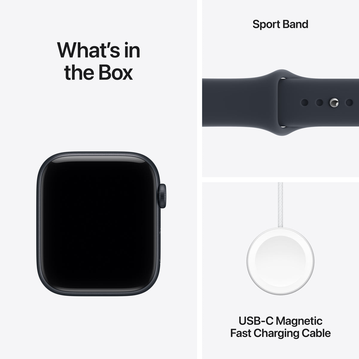 Apple Watch SE 3 GPS + Cellular 44mm Midnight Aluminium Case with Navy Blue Sport Band - M/L