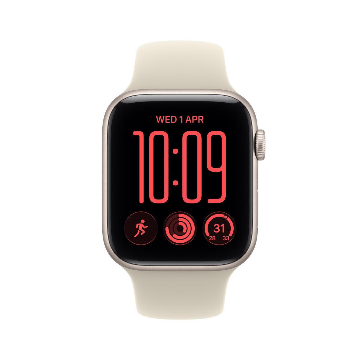 Apple Watch SE 3 GPS + Cellular 44mm Starlight Aluminium Case with Sand Sport Band - S/M