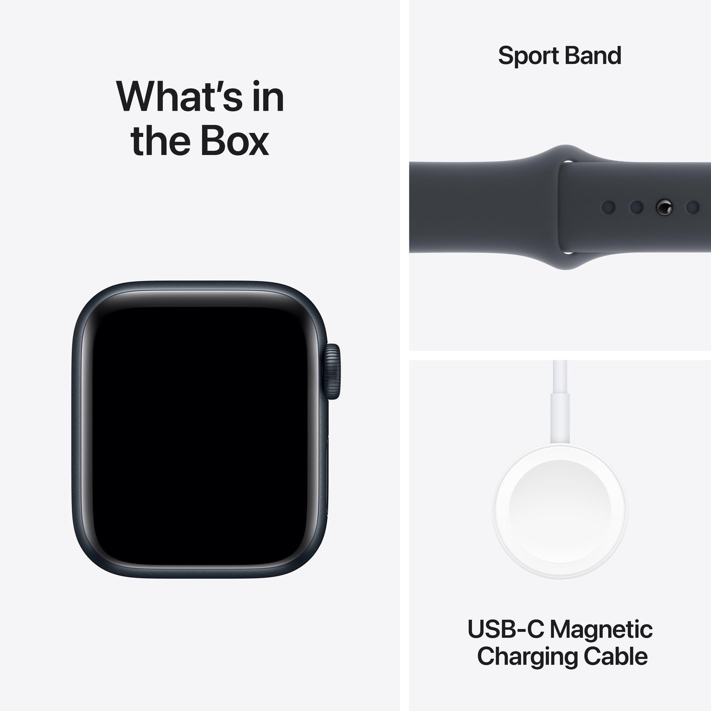 2024 Apple Watch SE GPS 40mm Midnight Aluminium Case with Midnight Sport Band - M/L