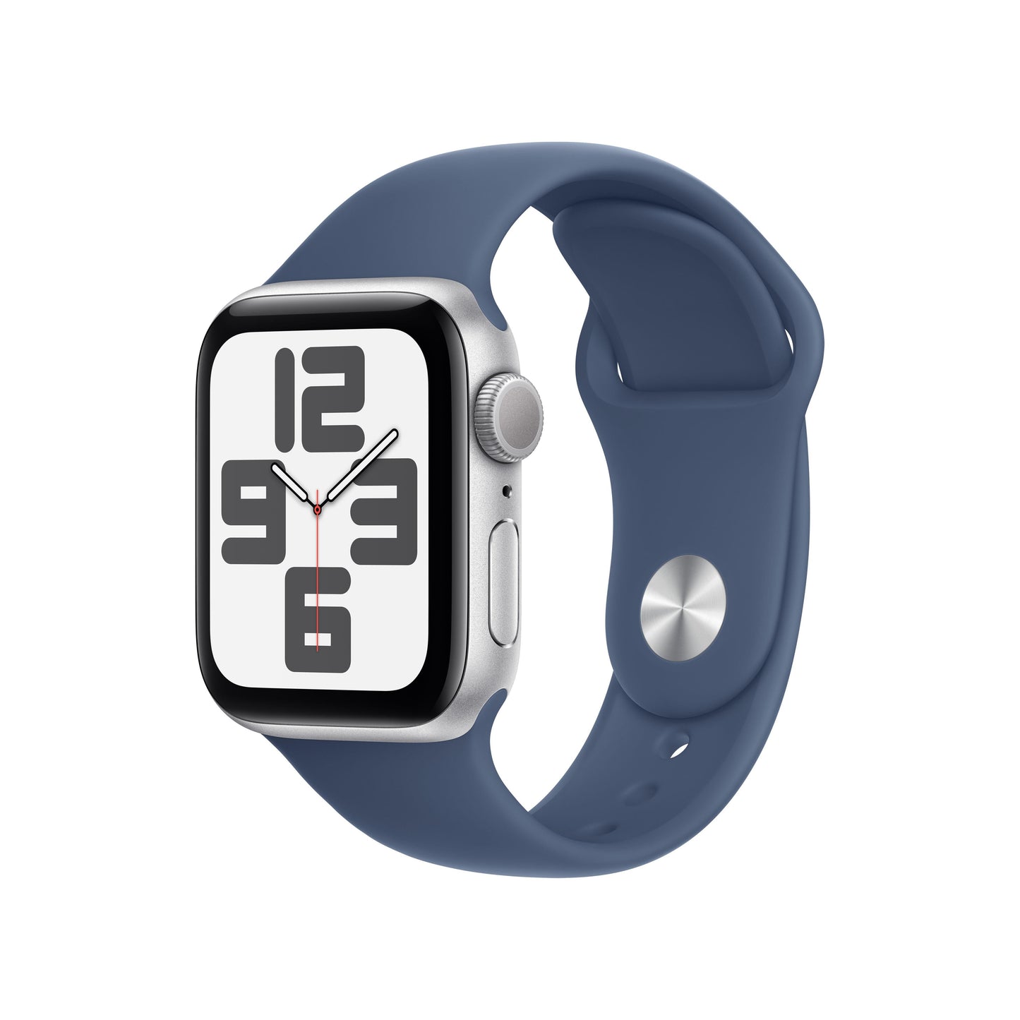 2024 Apple Watch SE GPS 40mm Silver Aluminium Case with Denim Sport Band - S/M