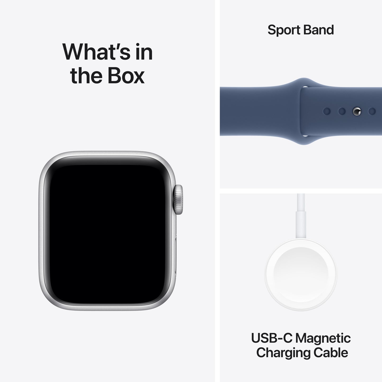 2024 Apple Watch SE GPS 40mm Silver Aluminium Case with Denim Sport Band - M/L