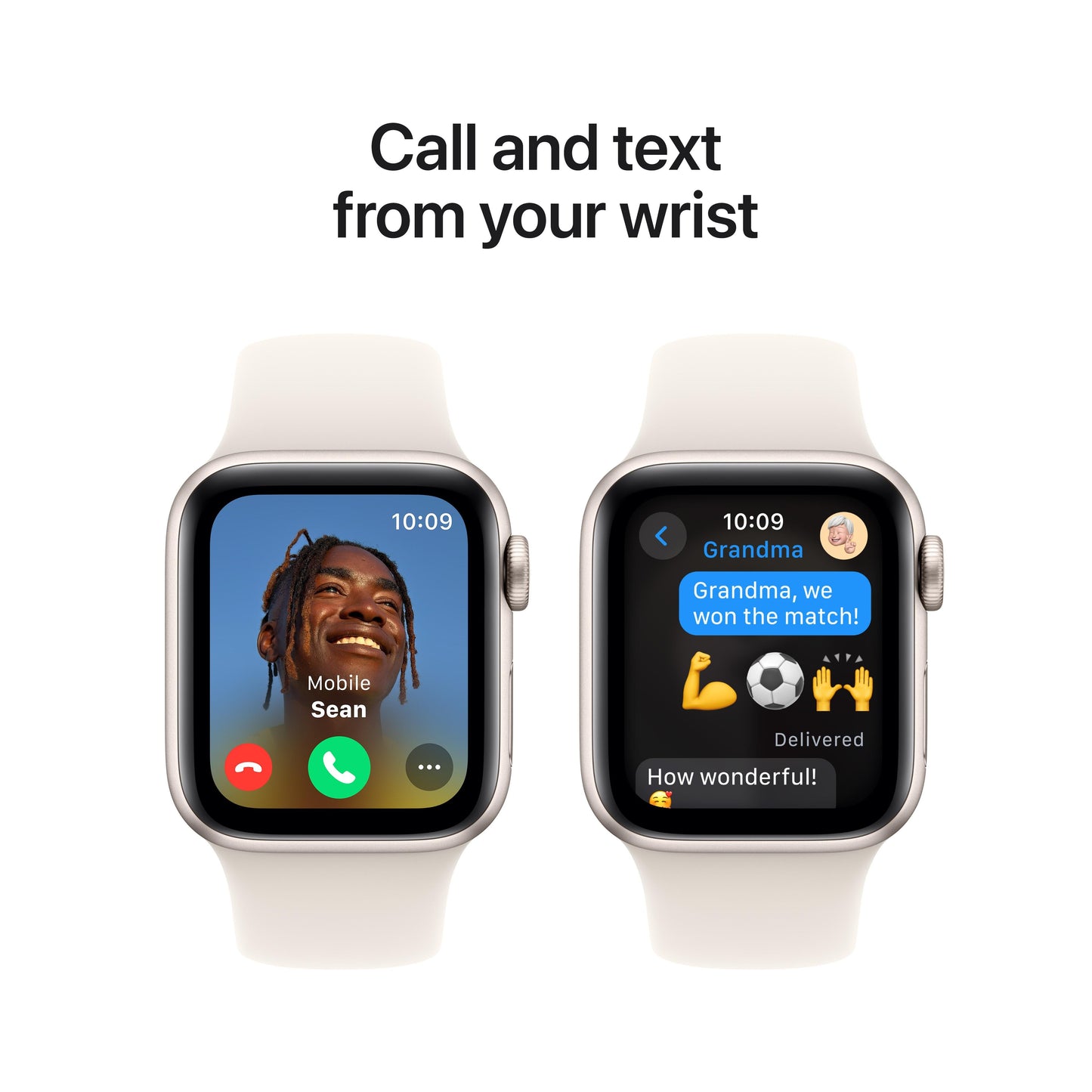 2024 Apple Watch SE GPS 40mm Starlight Aluminium Case with Starlight Sport Band - S/M