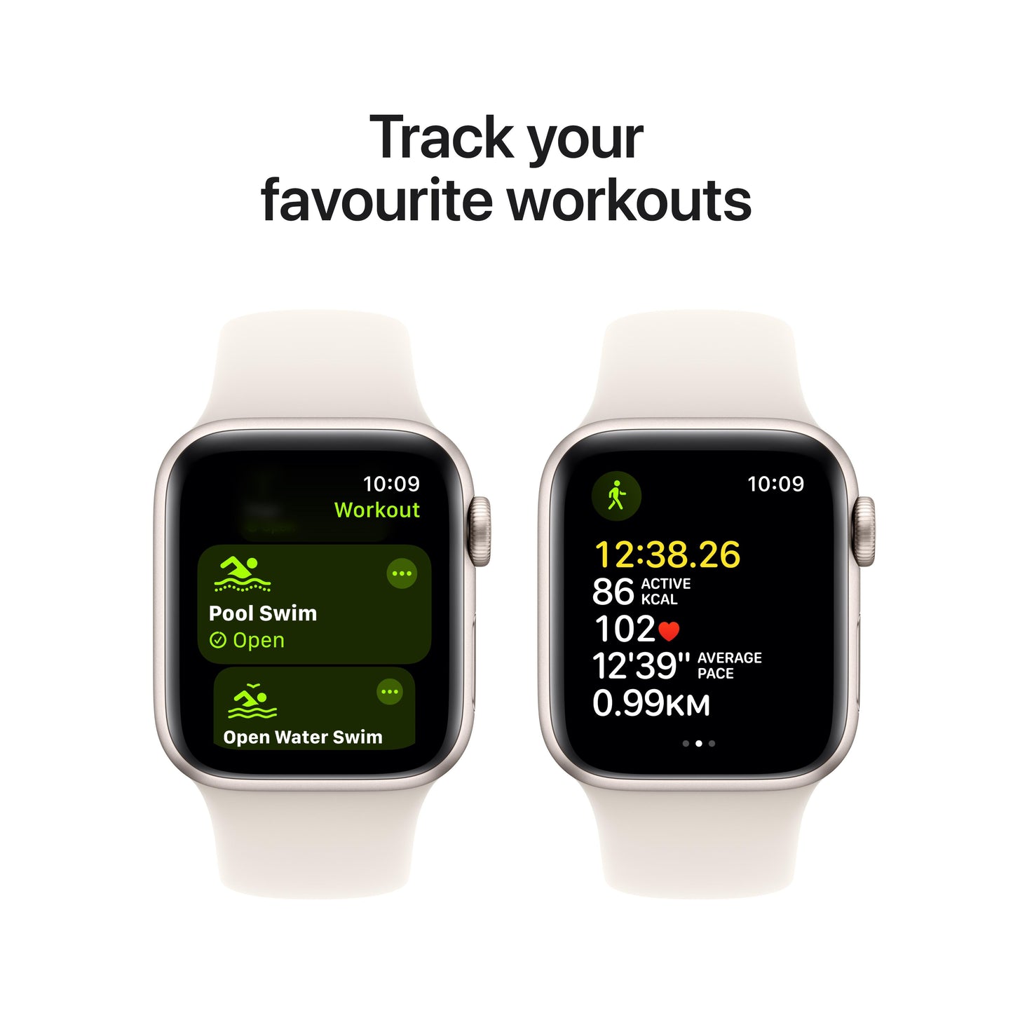2024 Apple Watch SE GPS 40mm Starlight Aluminium Case with Starlight Sport Band - S/M