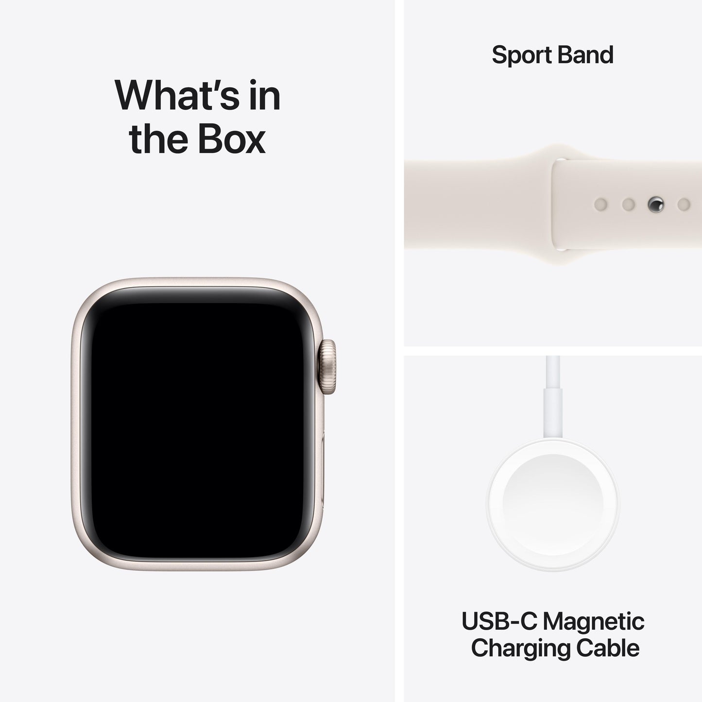 2024 Apple Watch SE GPS 40mm Starlight Aluminium Case with Starlight Sport Band - S/M