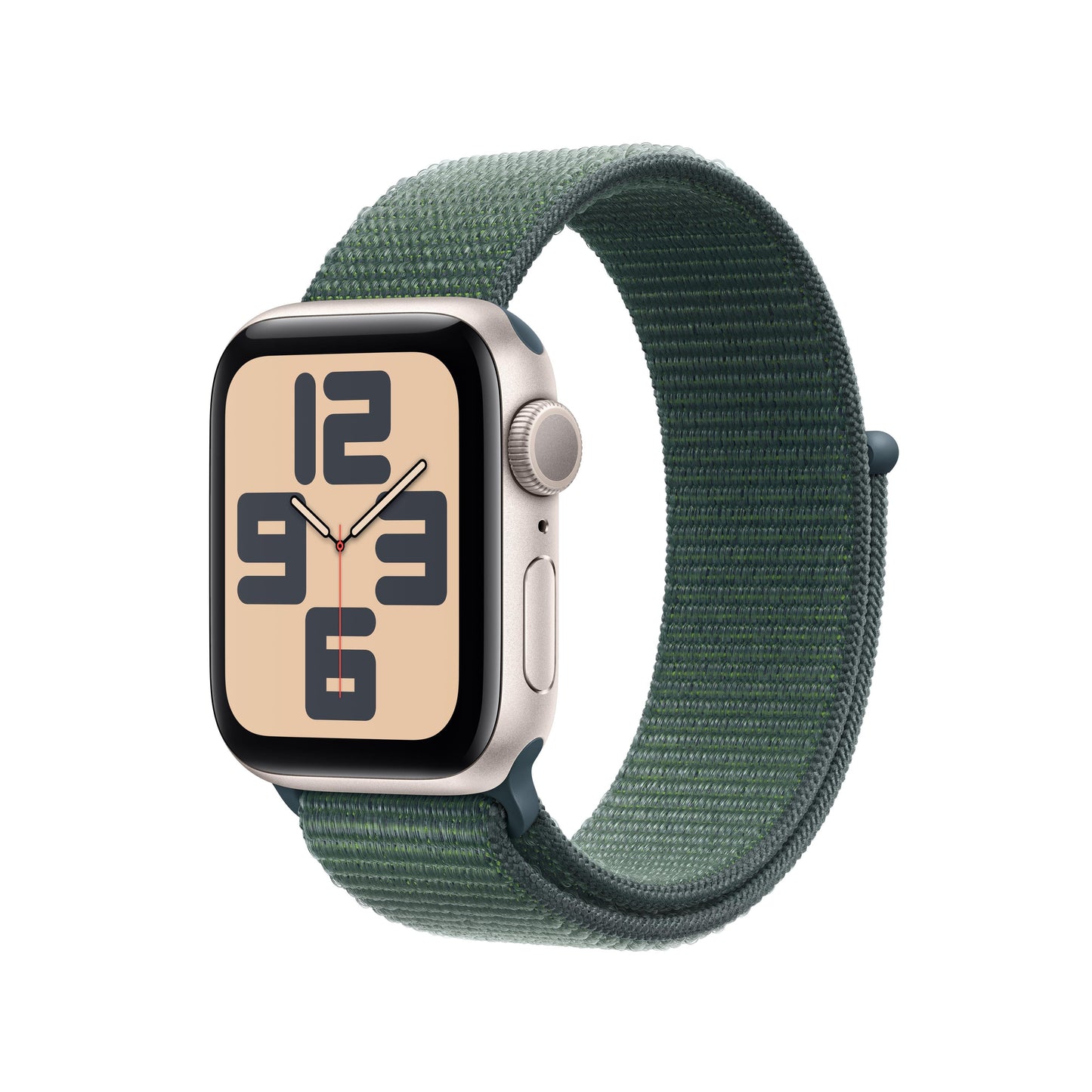 2024 Apple Watch SE GPS 40mm Starlight Aluminium Case with Lake Green Sport Loop