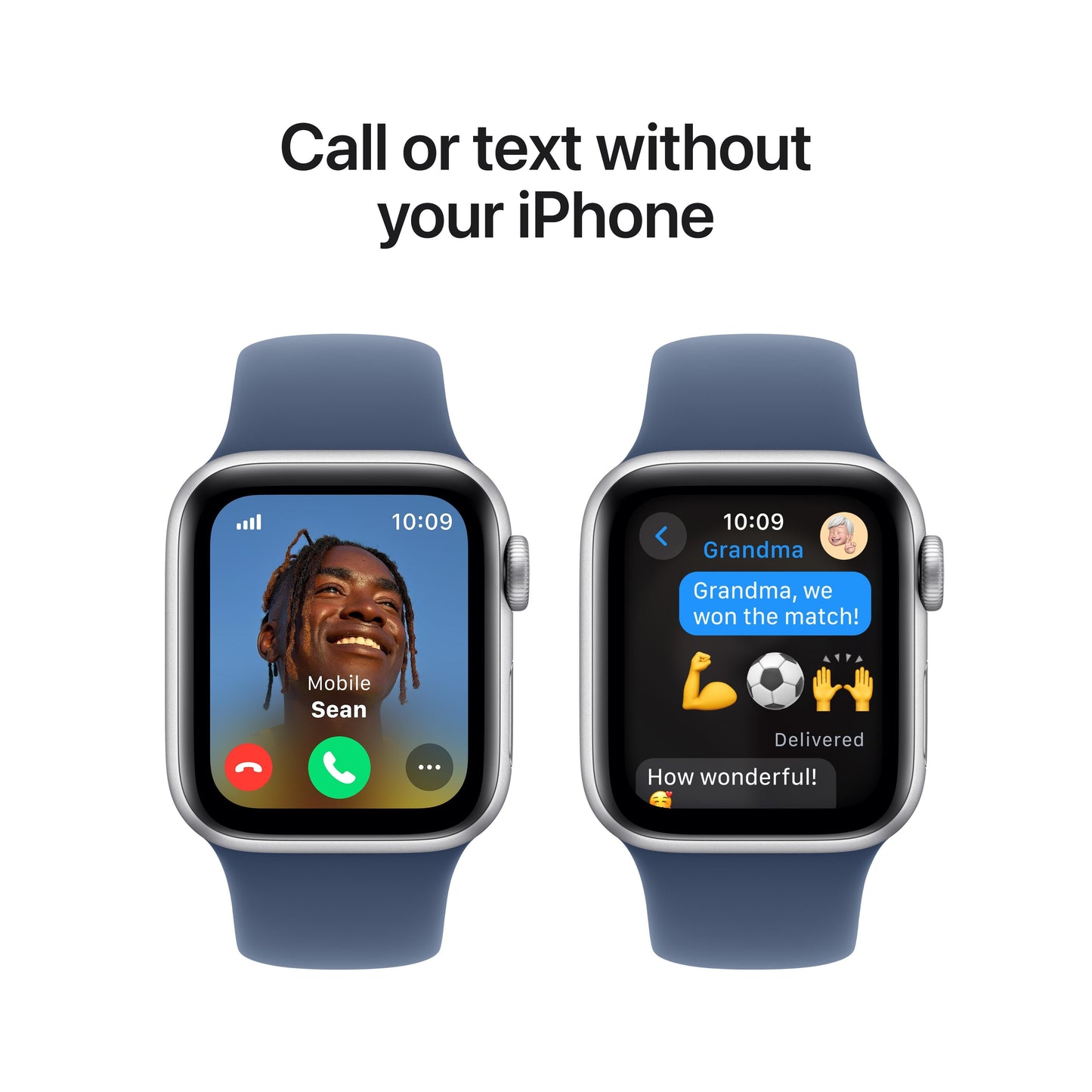 2024 Apple Watch SE GPS + Cellular 40mm Silver Aluminium Case with Denim Sport Band - S/M