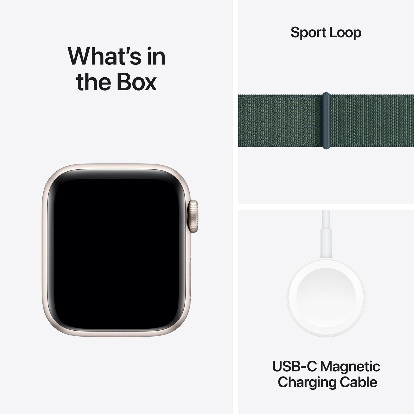 2024 Apple Watch SE GPS + Cellular 40mm Starlight Aluminium Case with Lake Green Sport Loop