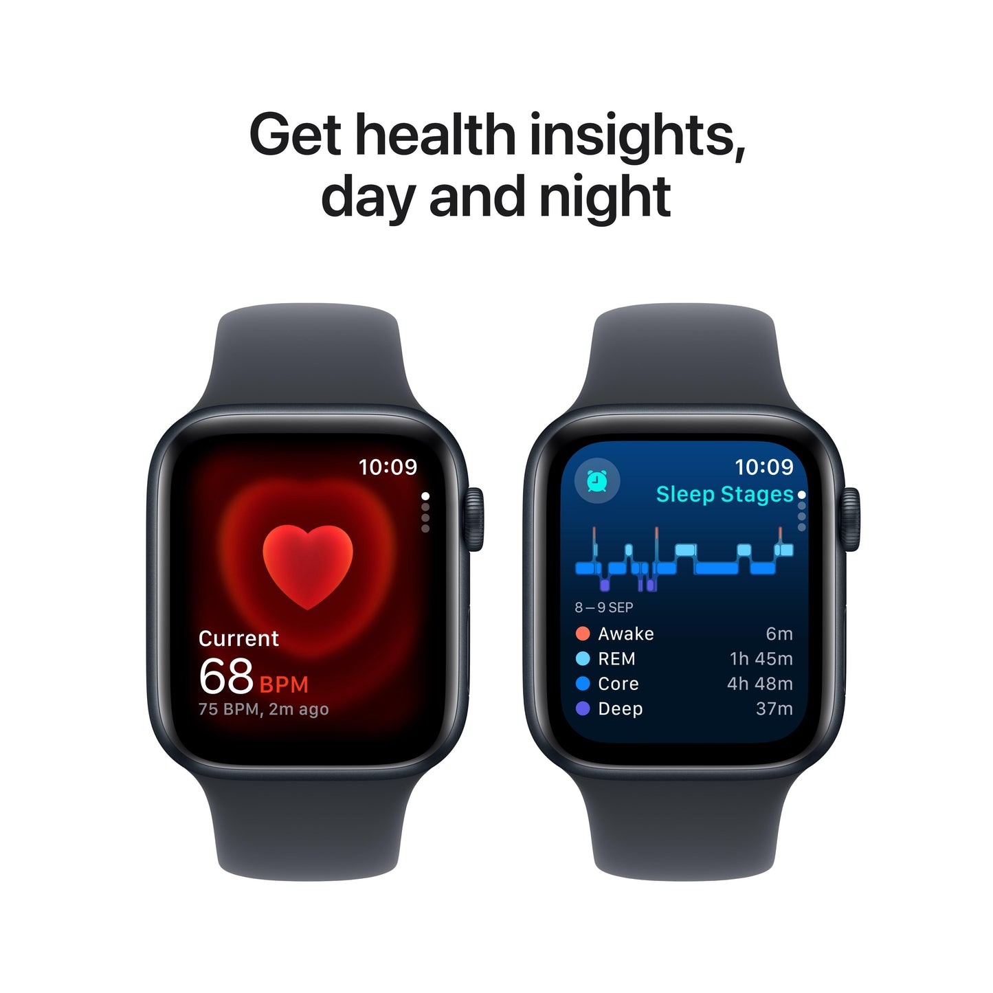 2024 Apple Watch SE GPS 44mm Midnight Aluminium Case with Midnight Sport Band - M/L
