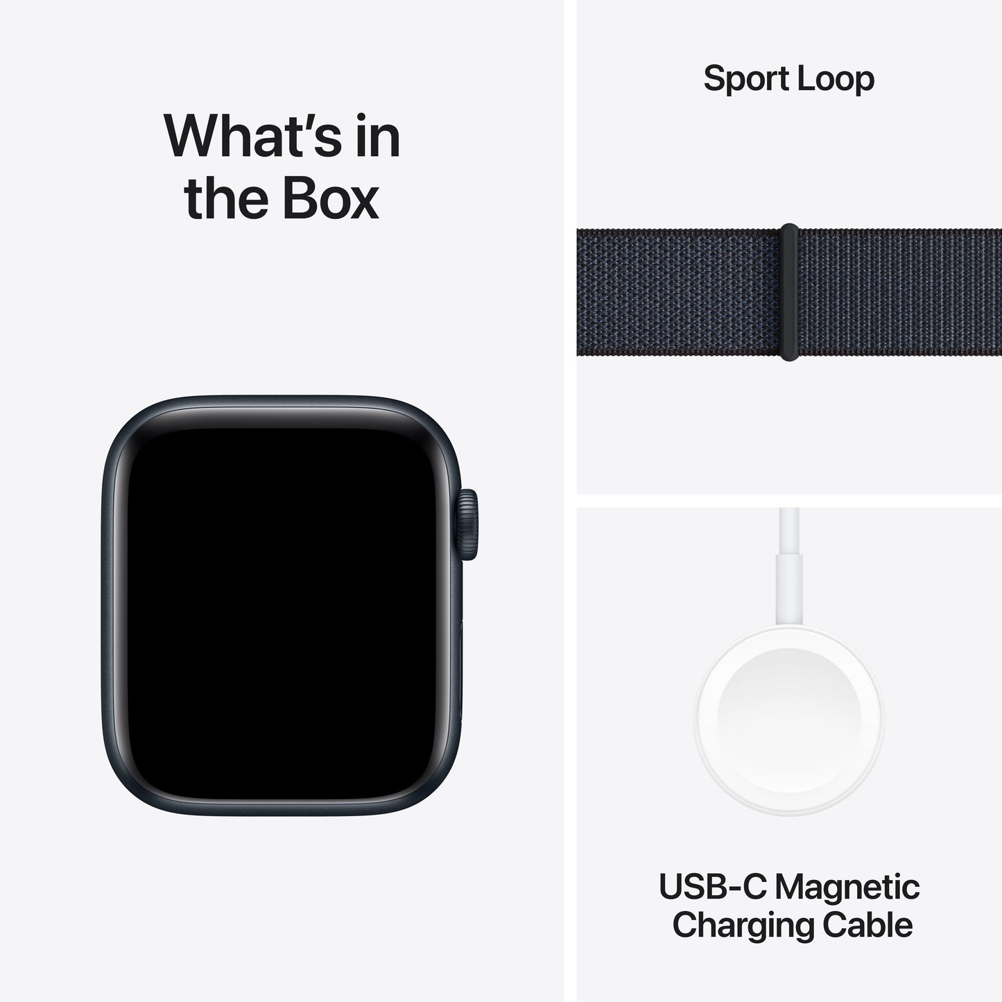 2024 Apple Watch SE GPS 44mm Midnight Aluminium Case with Ink Sport Loop