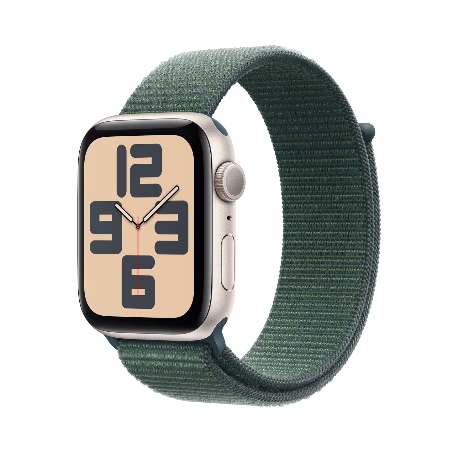 2024 Apple Watch SE GPS 44mm Starlight Aluminium Case with Lake Green Sport Loop