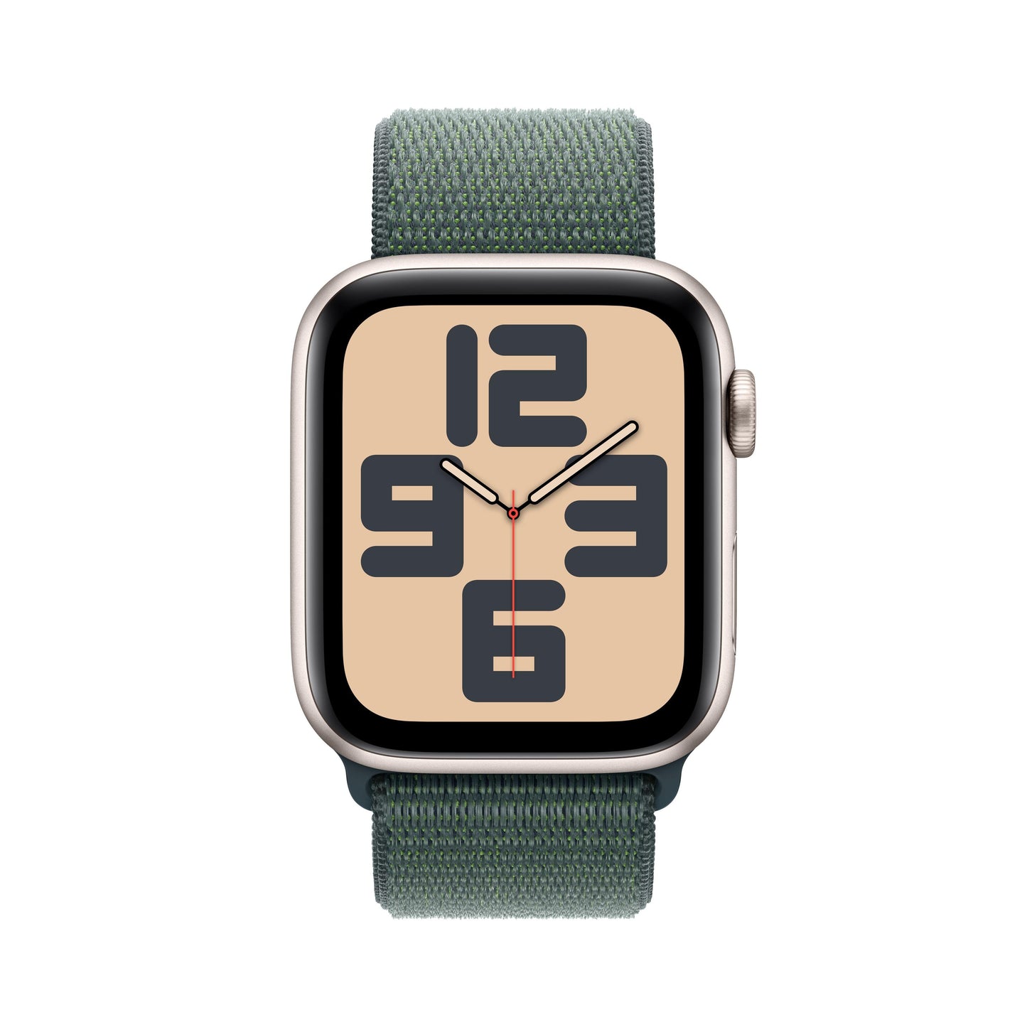 2024 Apple Watch SE GPS 44mm Starlight Aluminium Case with Lake Green Sport Loop