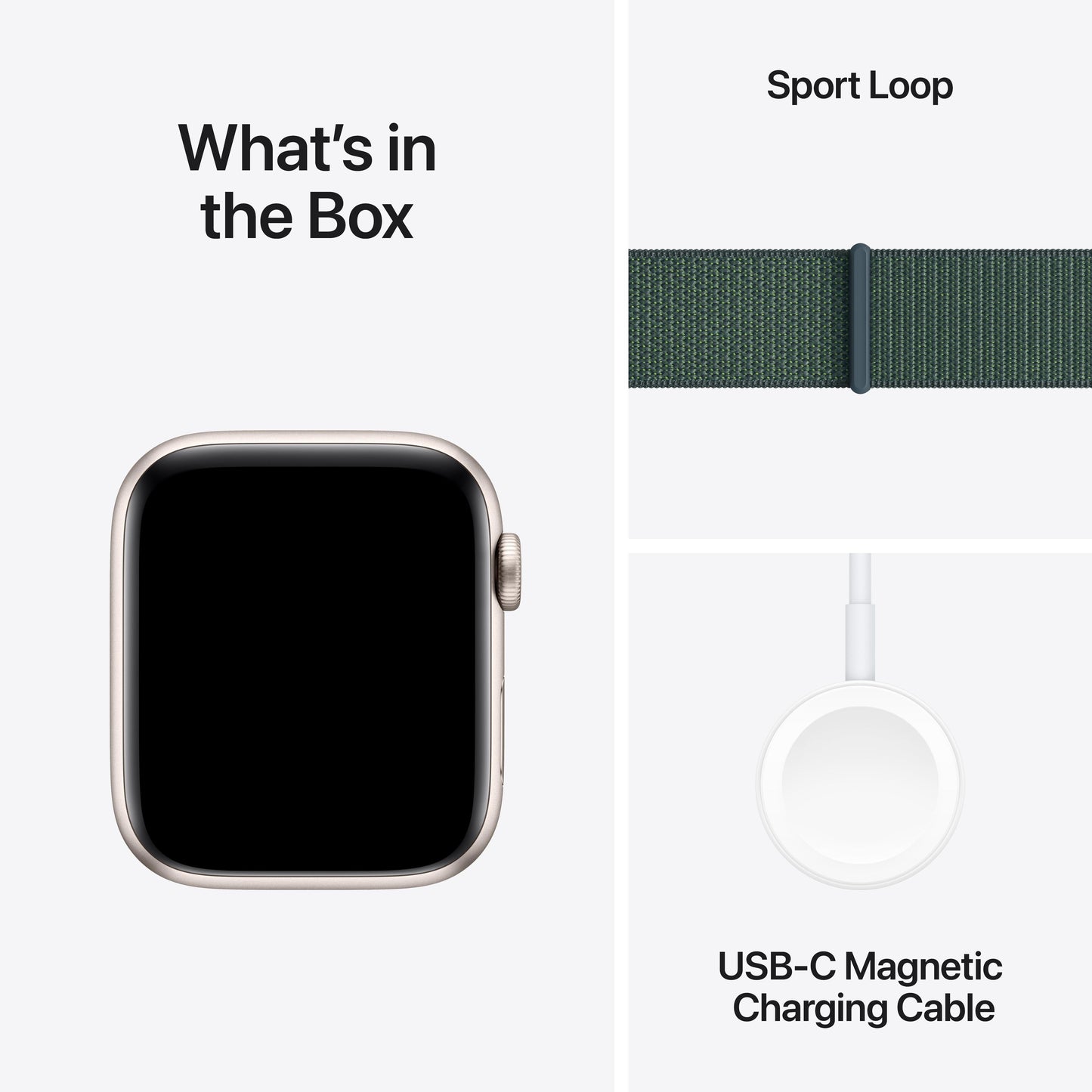 2024 Apple Watch SE GPS 44mm Starlight Aluminium Case with Lake Green Sport Loop