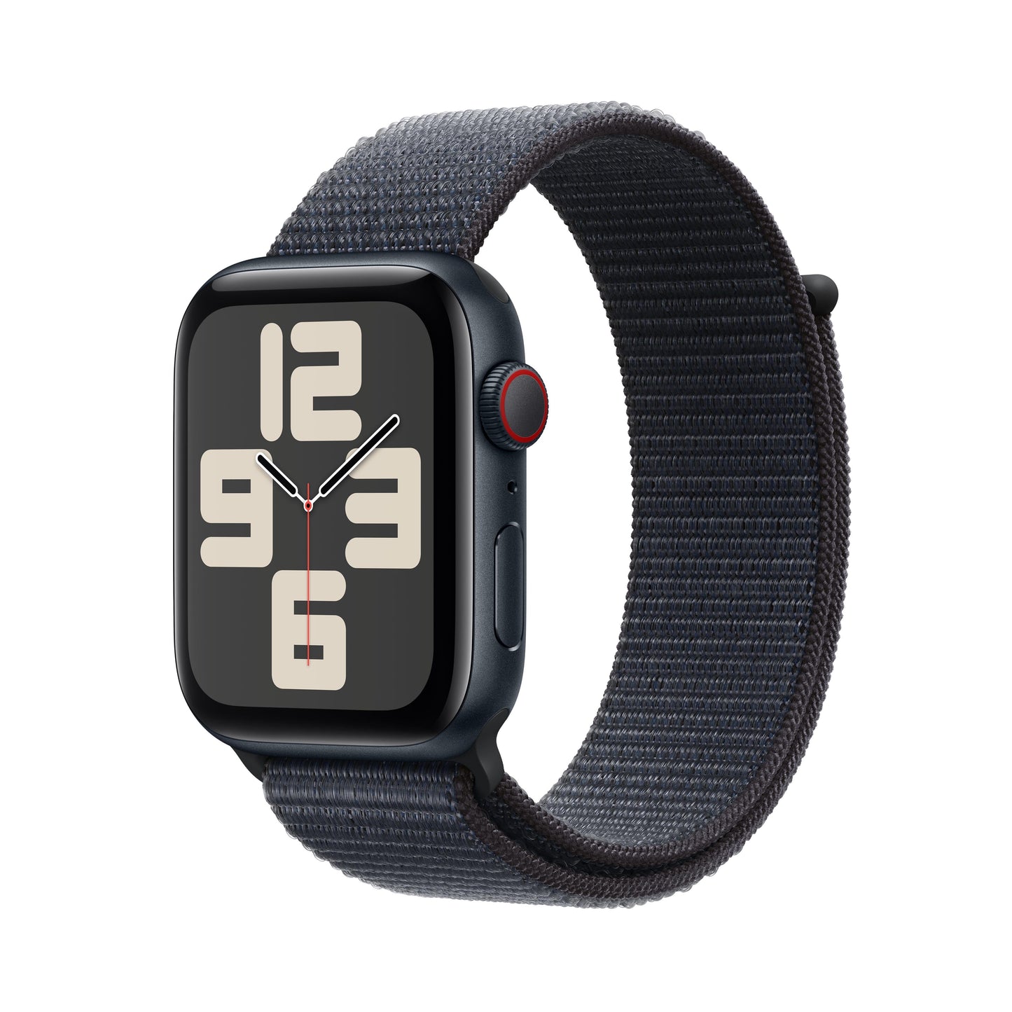 2024 Apple Watch SE GPS + Cellular 44mm Midnight Aluminium Case with Ink Sport Loop